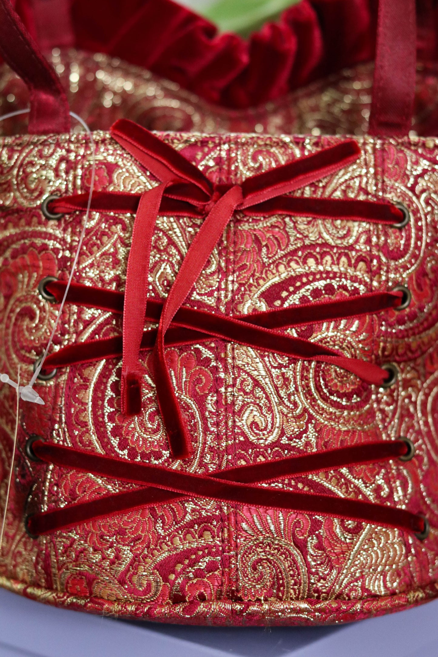 Y2K Deadstock Velvet Renaissance Style Bustier Corset Purse (C)