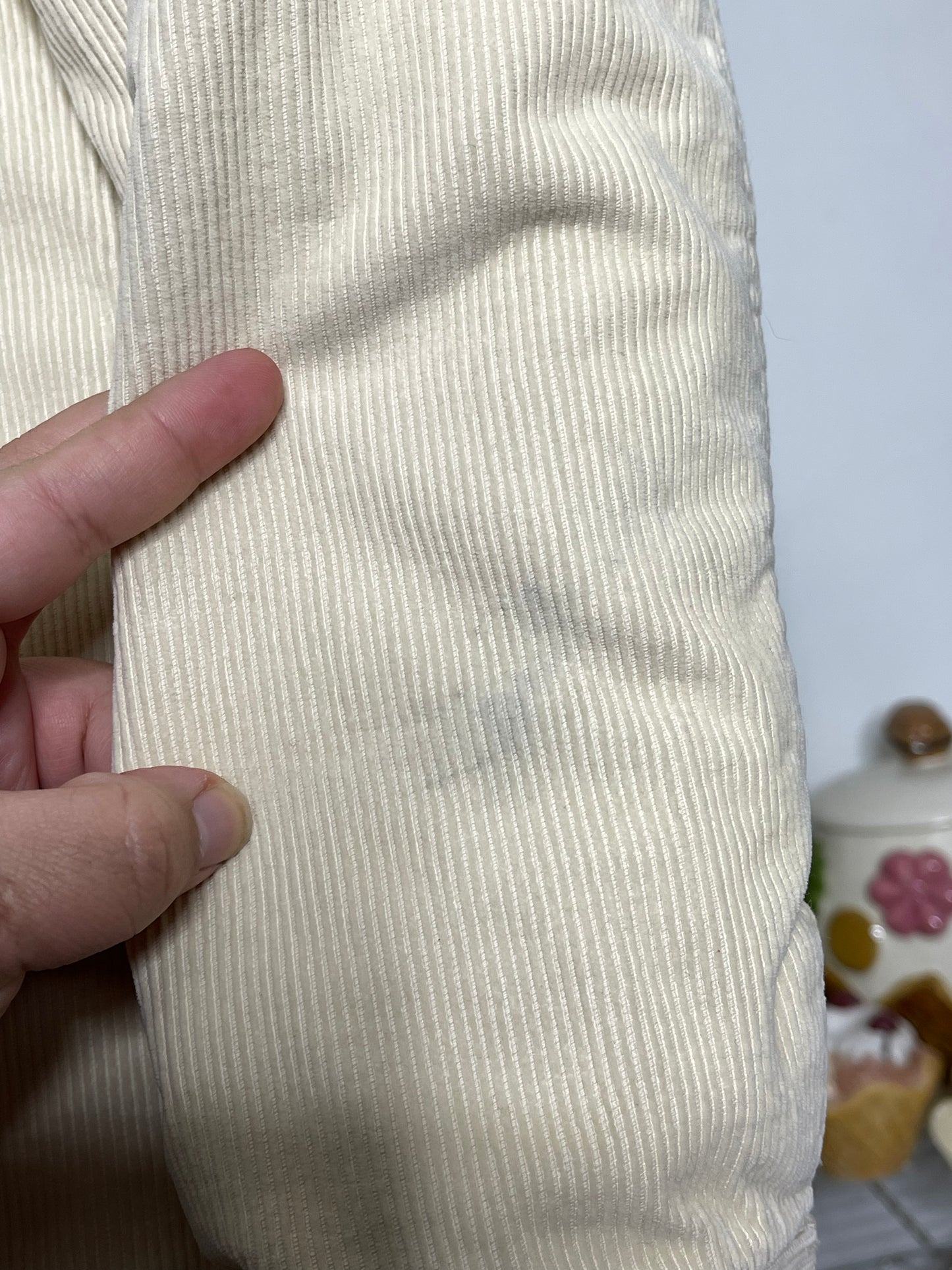 90s cream yellow corduroy sherpa jacket sz S