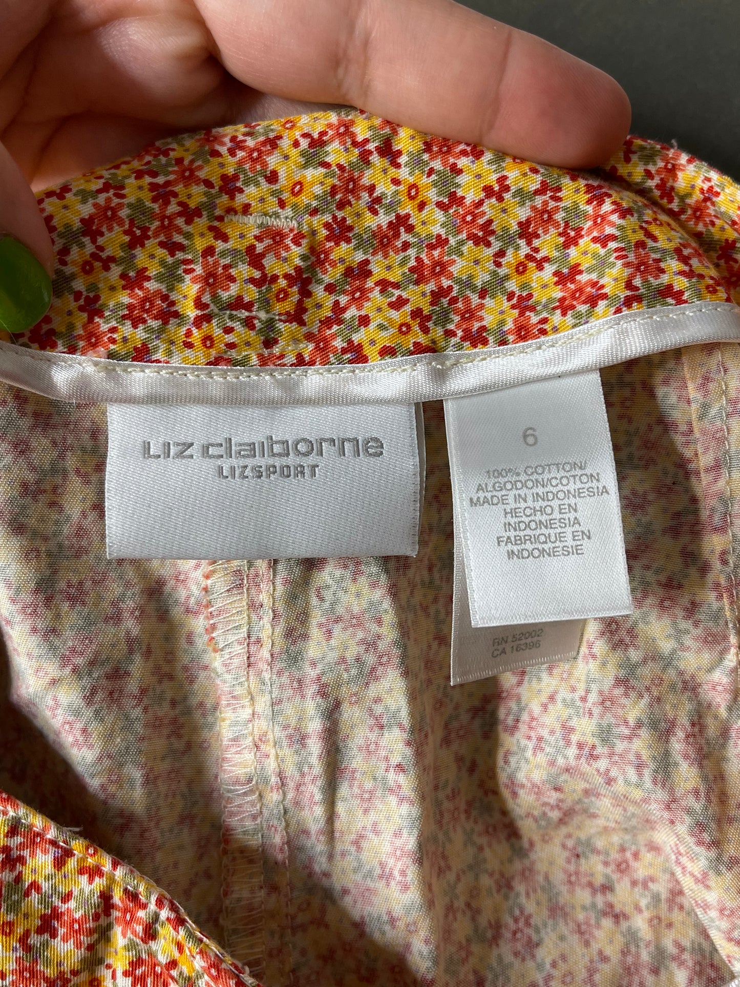 2000s LizSport Orange Floral Print Skort Sz 6