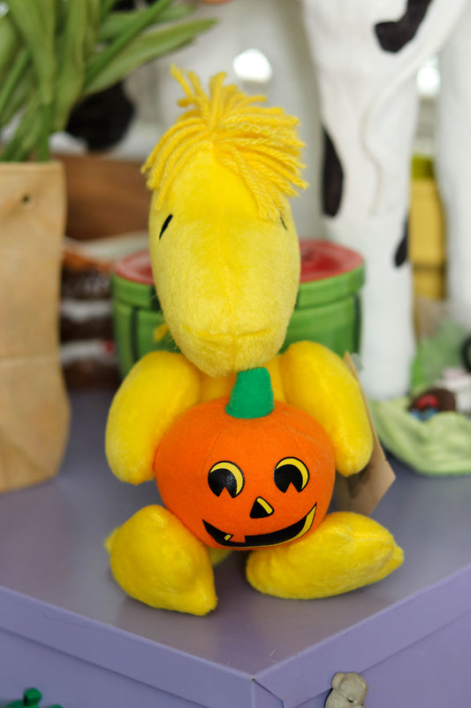 2000s Woodstock Holding Jack-O-Lantern Pumpkin Plush