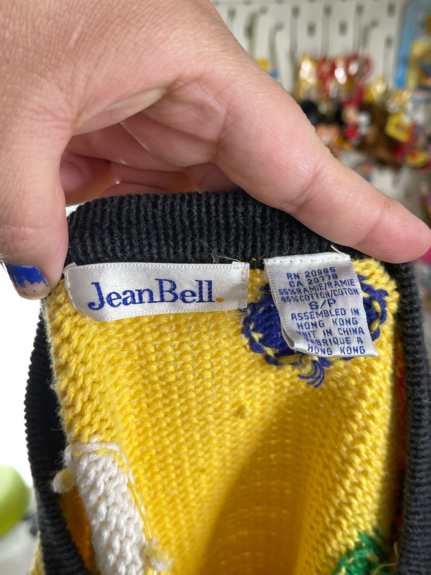 Vintage 90s Colorful Flower Polka Dot Clown Cardigan Sz S/P