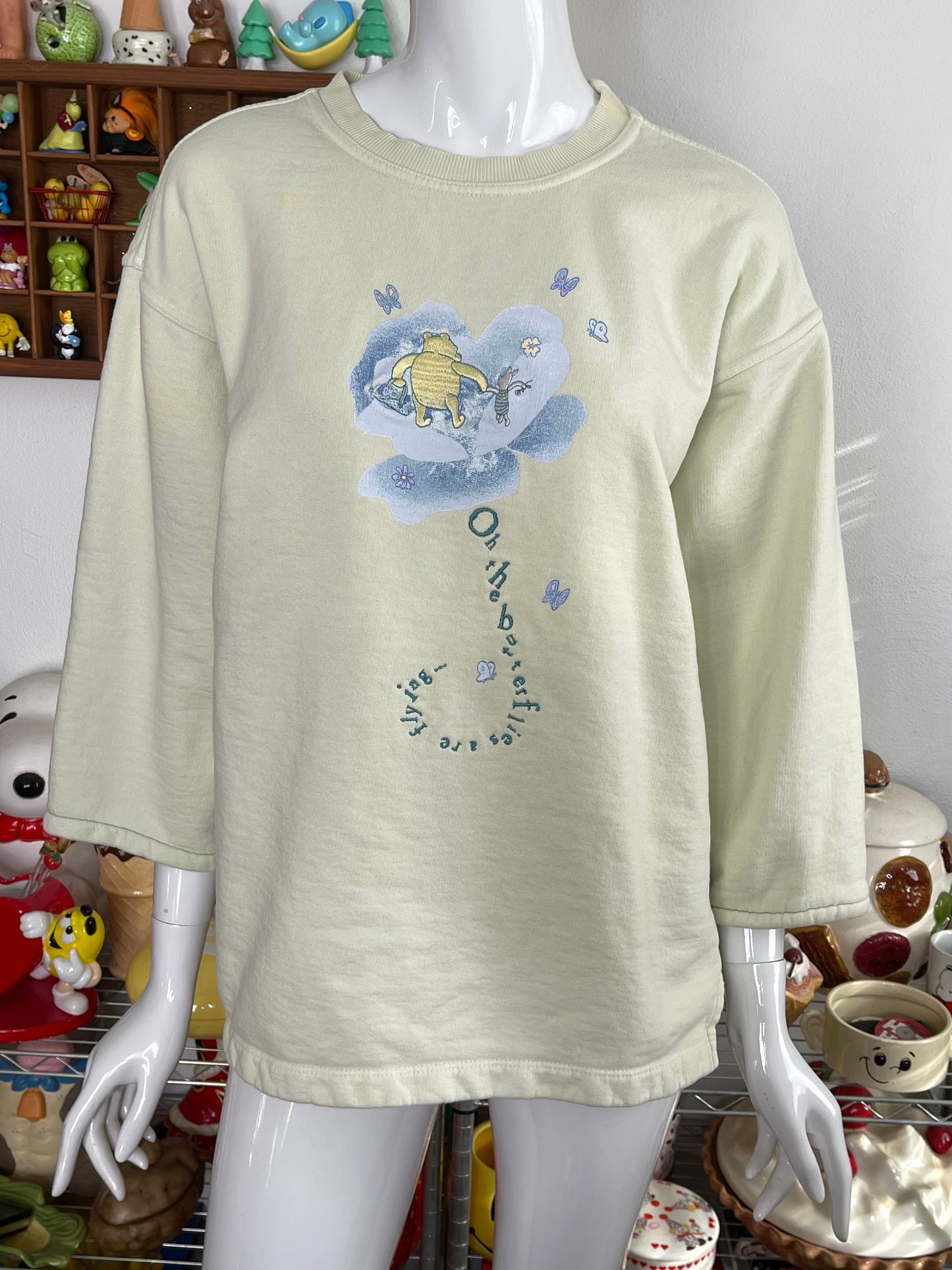 Vintage 90s Winnie The Pooh Bleached Oversized Sweater Sz S