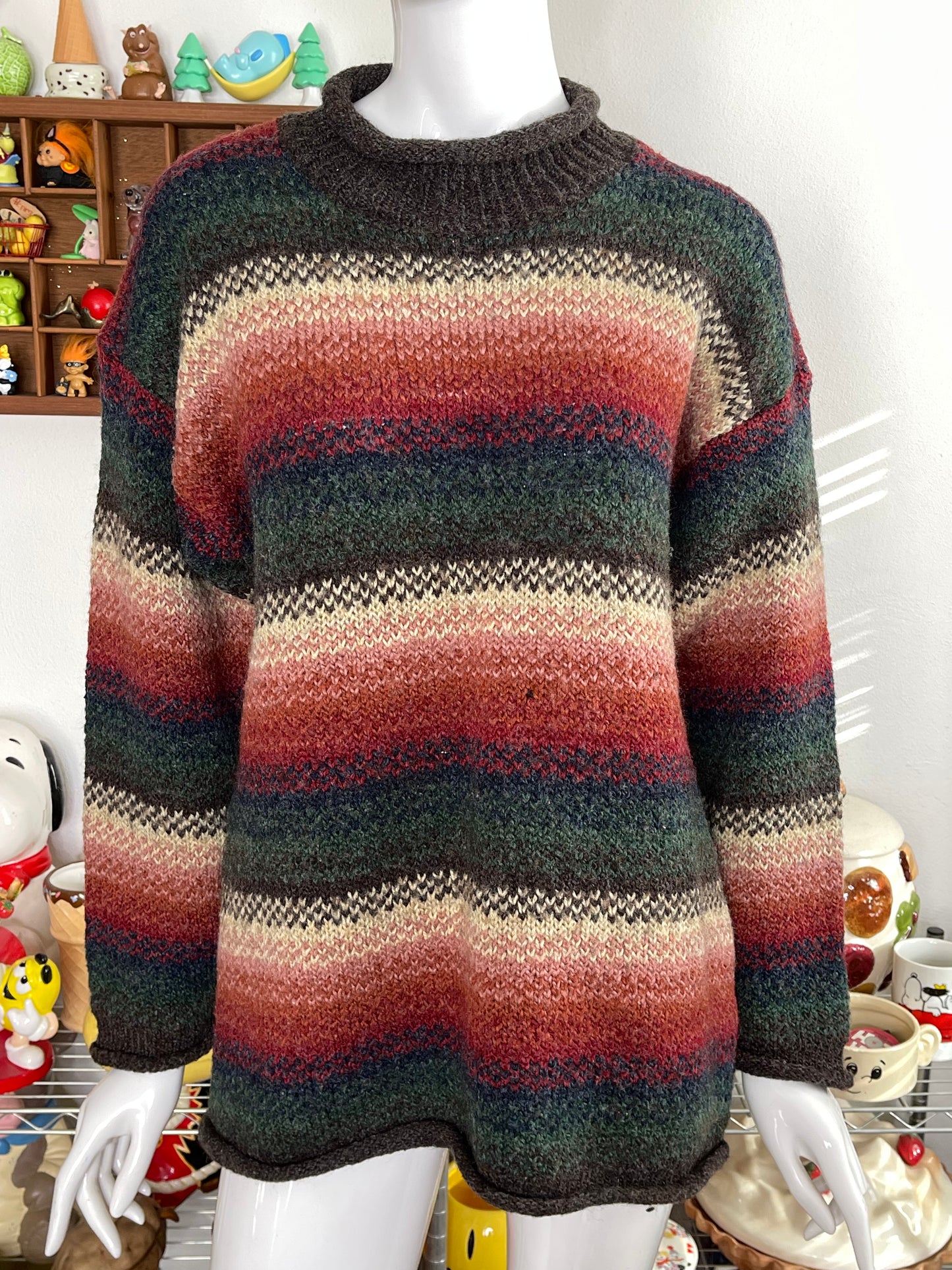 Vintage 90s Fall Ombre Knit Sweater Sz M