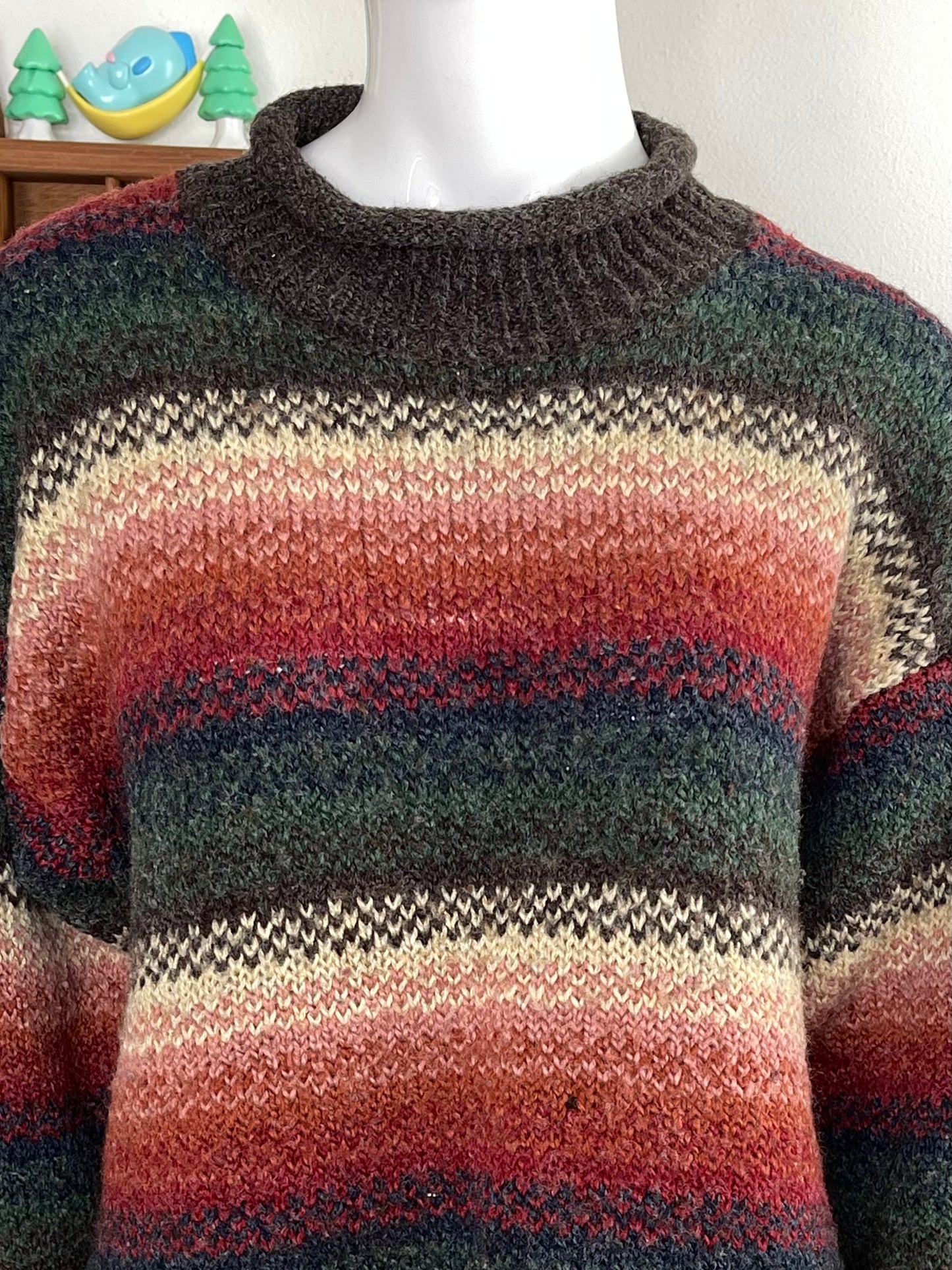 Vintage 90s Fall Ombre Knit Sweater Sz M