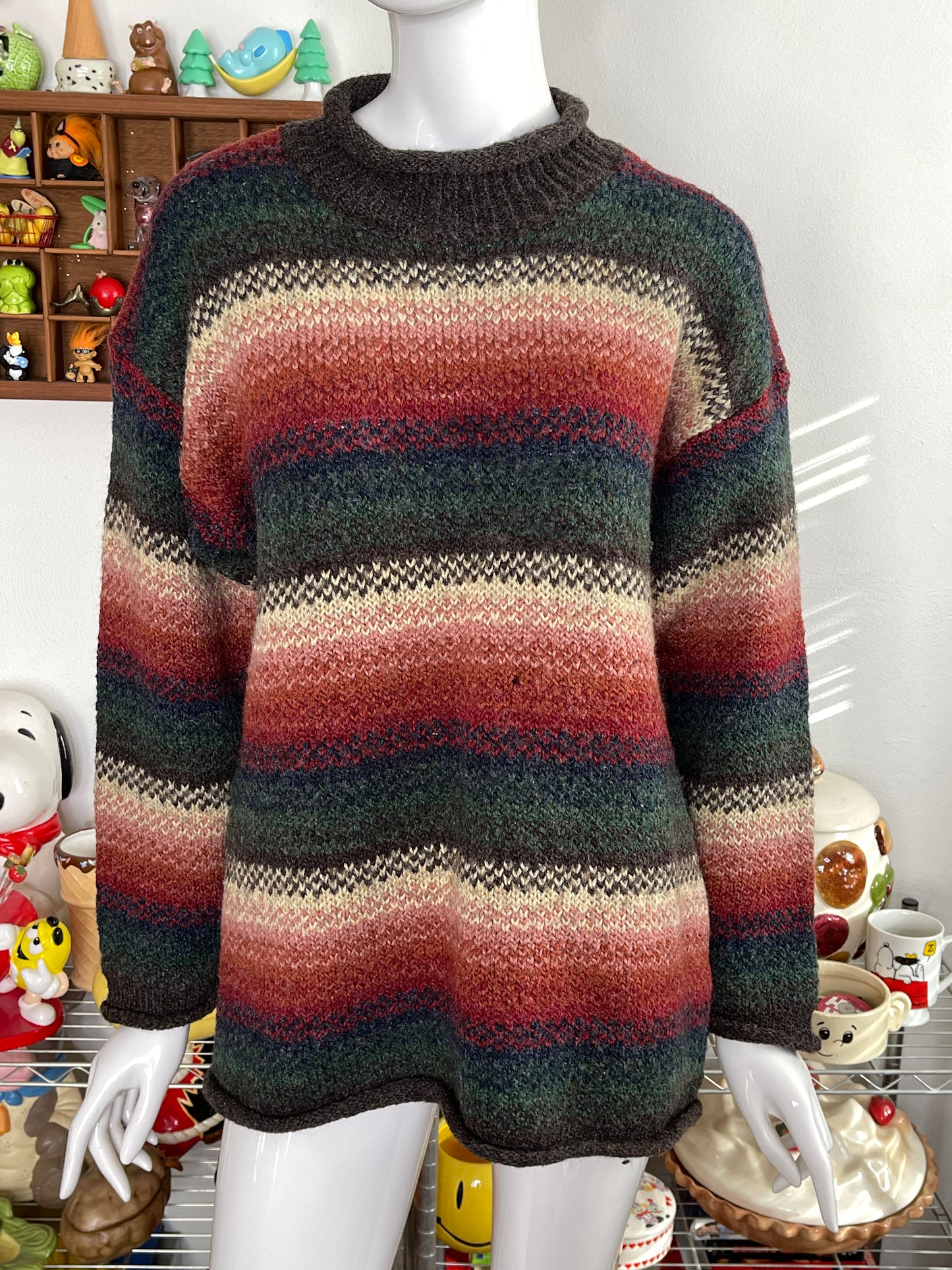 Vintage 90s Fall Ombre Knit Sweater Sz M