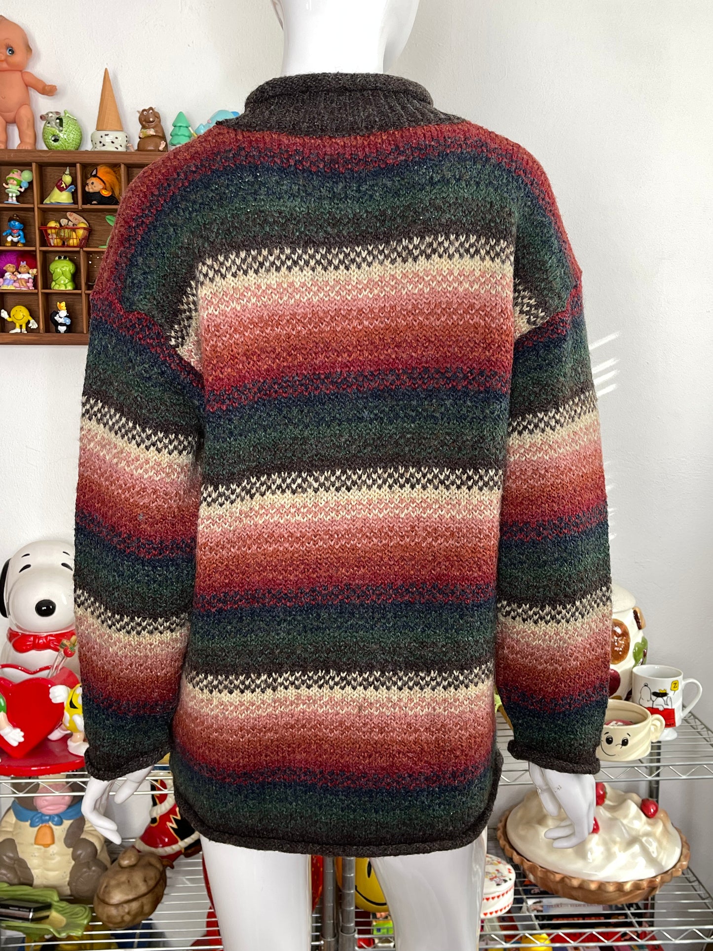 Vintage 90s Fall Ombre Knit Sweater Sz M