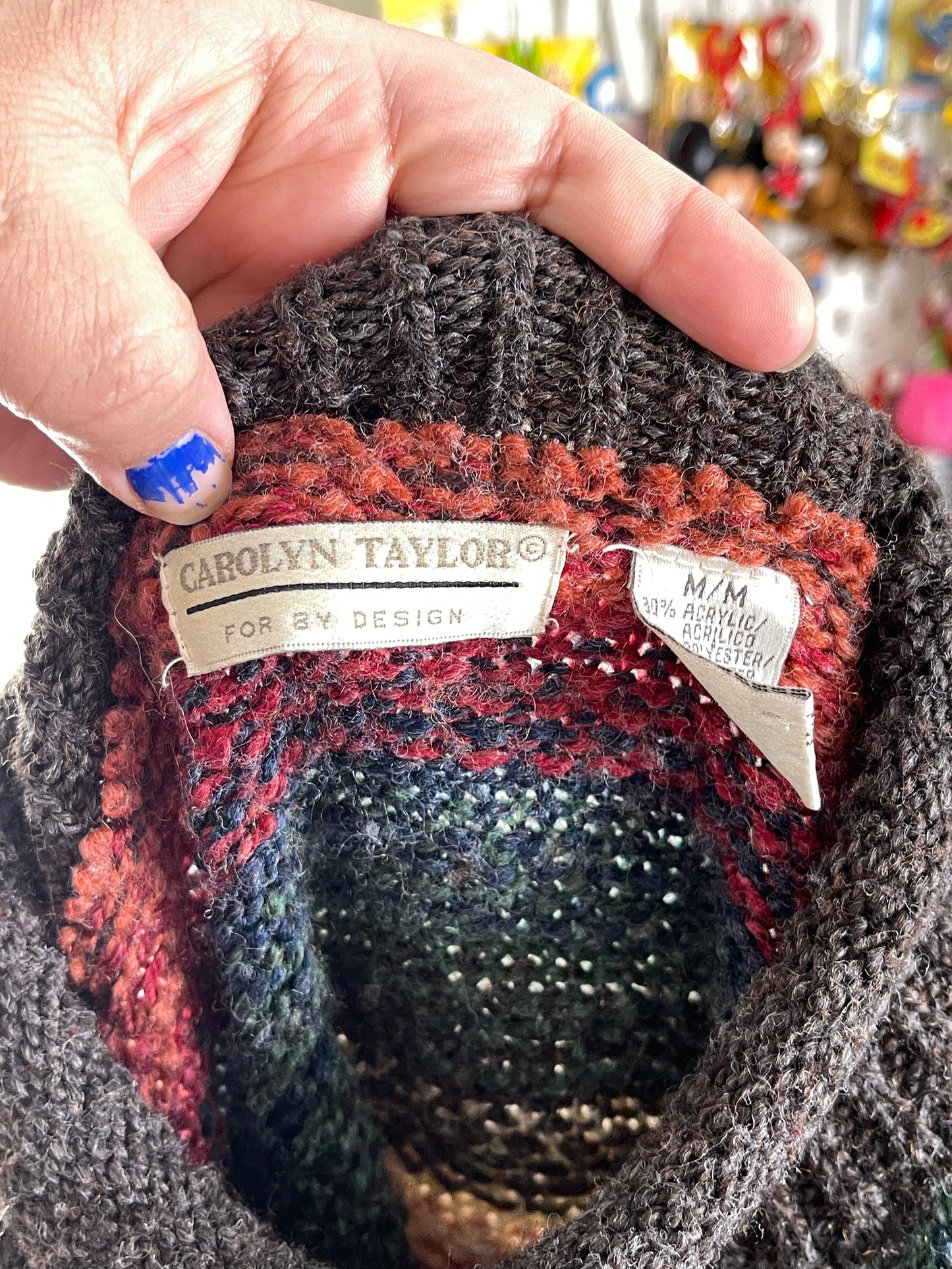 Vintage 90s Fall Ombre Knit Sweater Sz M