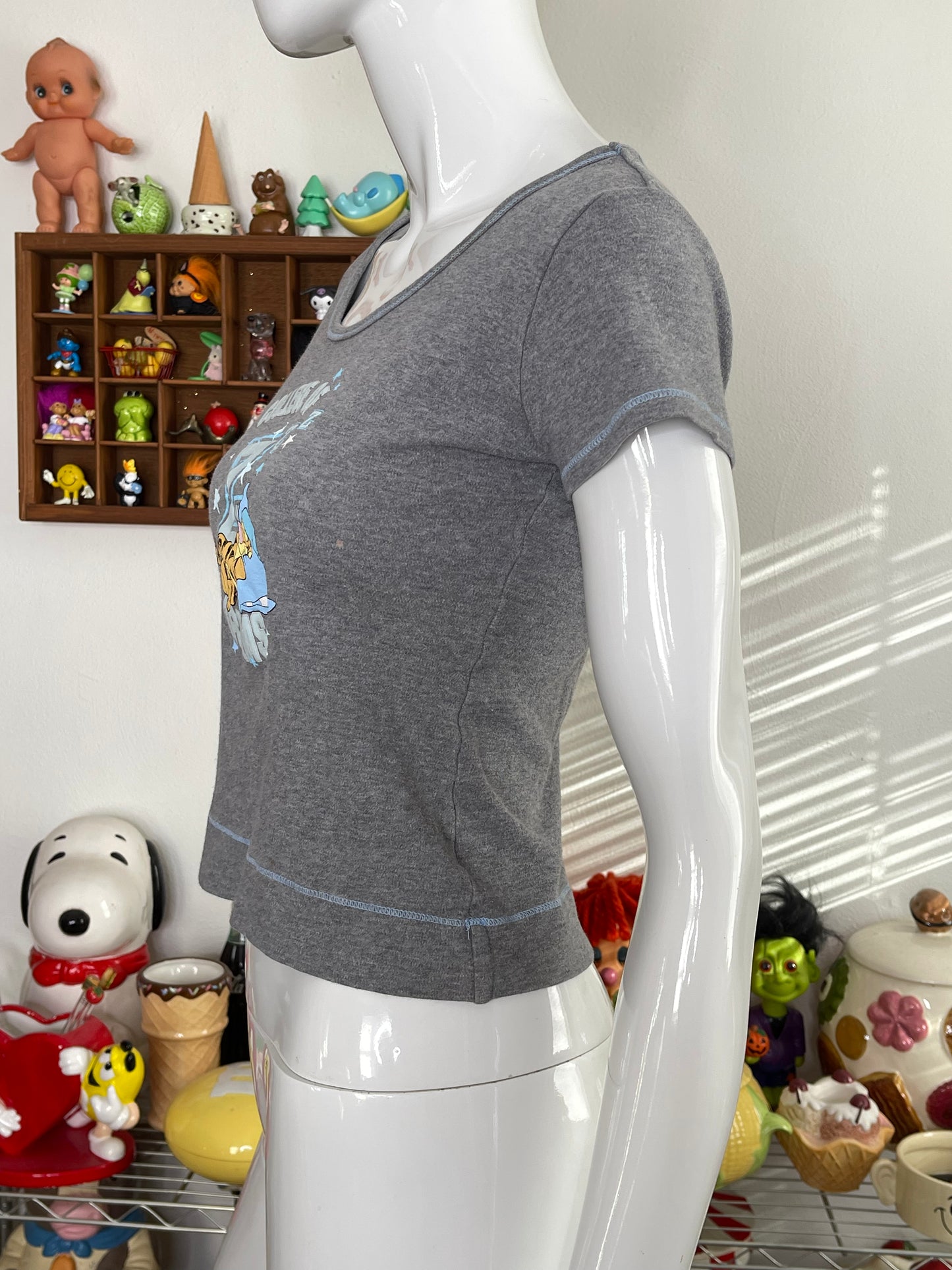 2000s Tigger "College of dreams" Cropped Baby Tee Sz  S/M