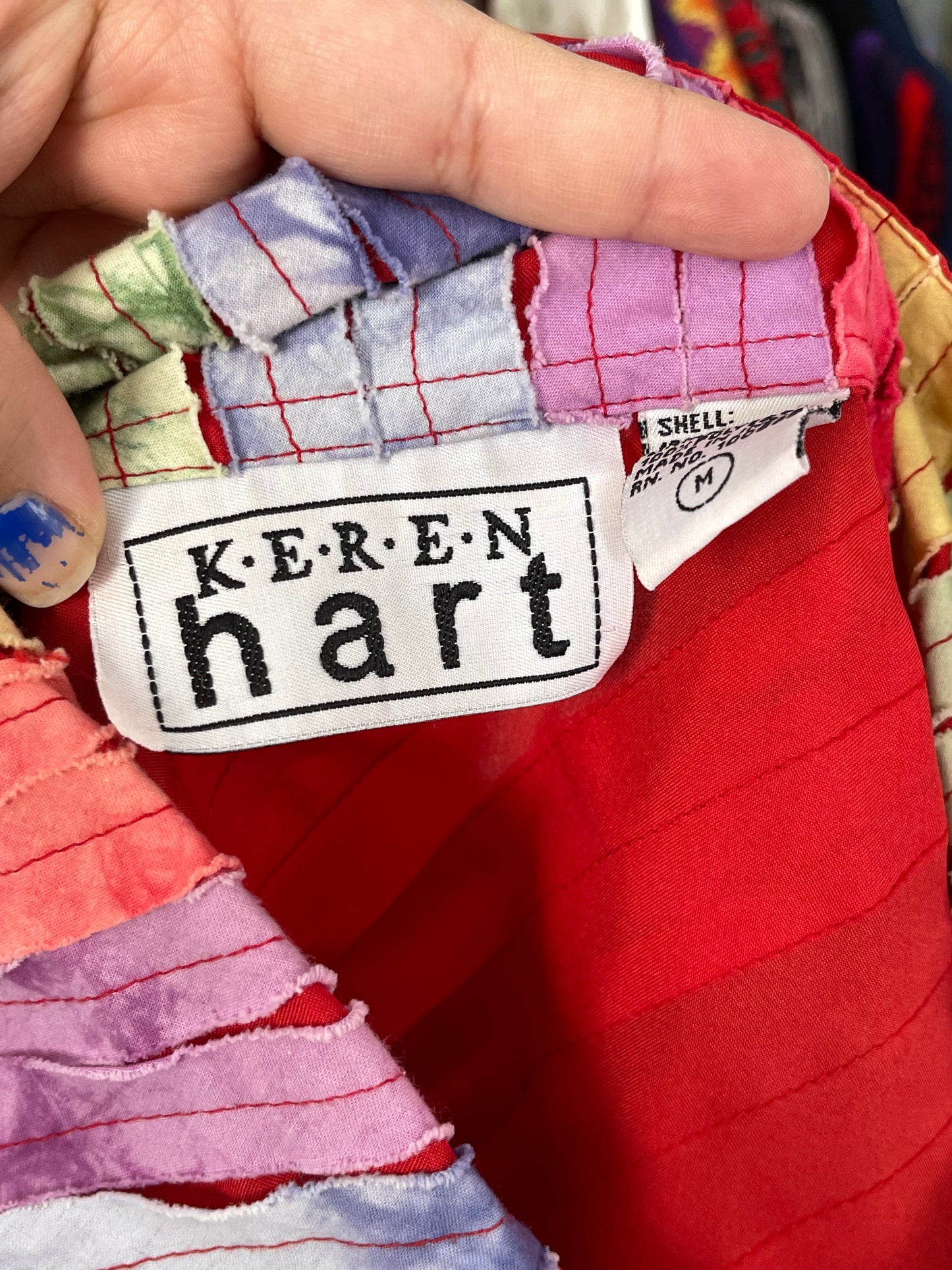 Vintage Distressed Rainbow Tie-dye Light Weight Jacket Sz M