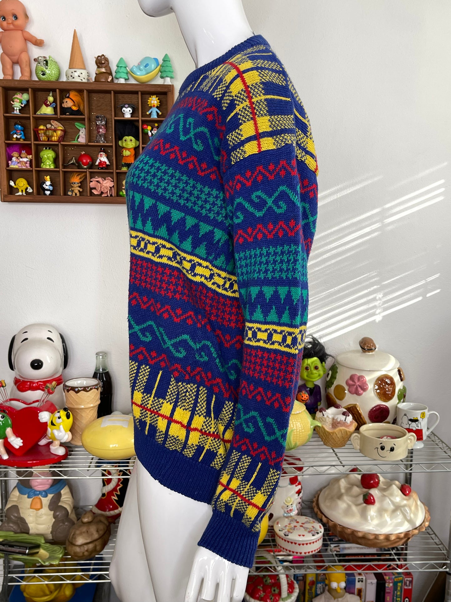 Vintage 90s Primary Retro Oversized Knit Sweater Sz M