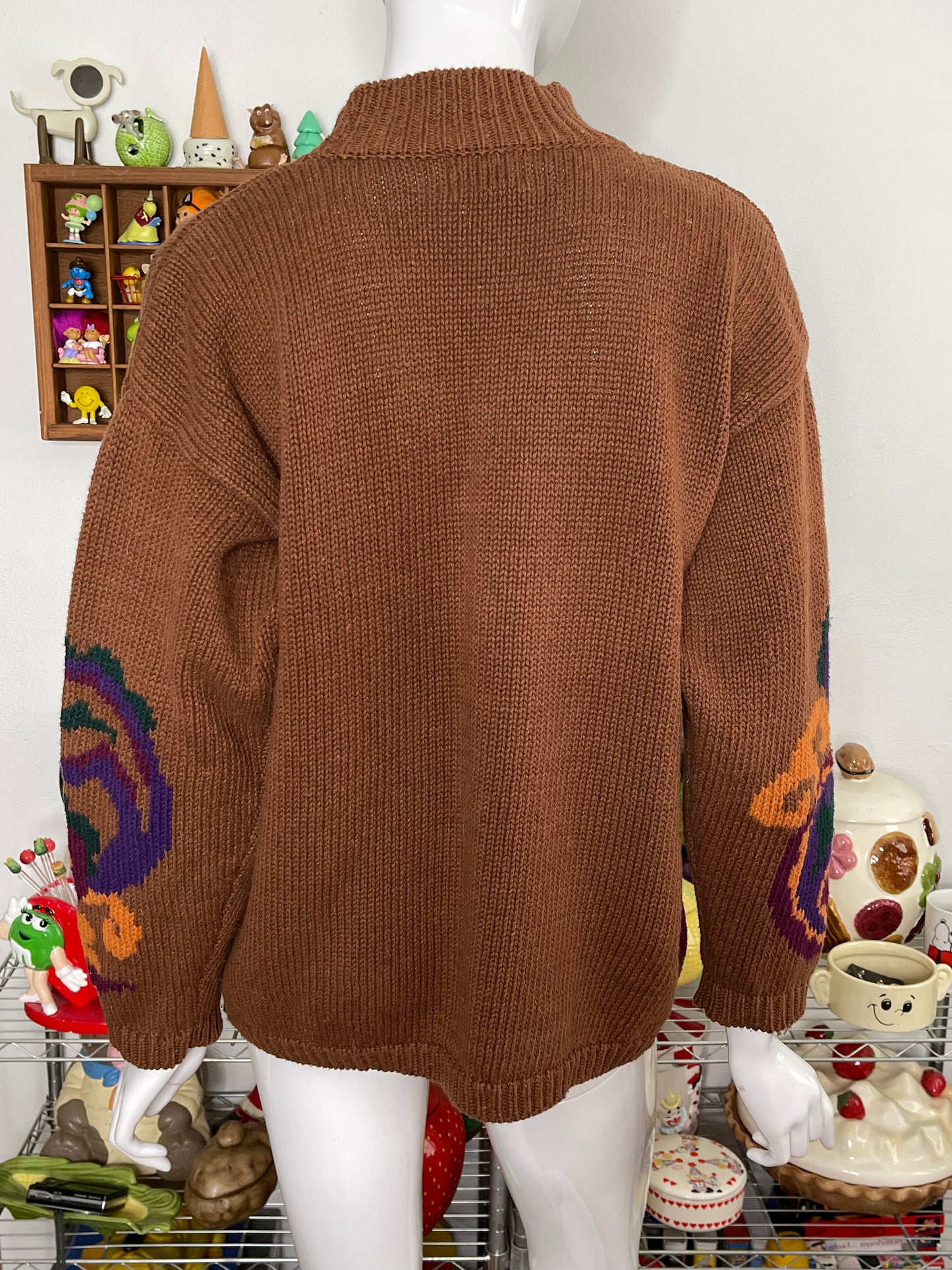 Vintage Paisley Chunky Knit Sweater Sz M