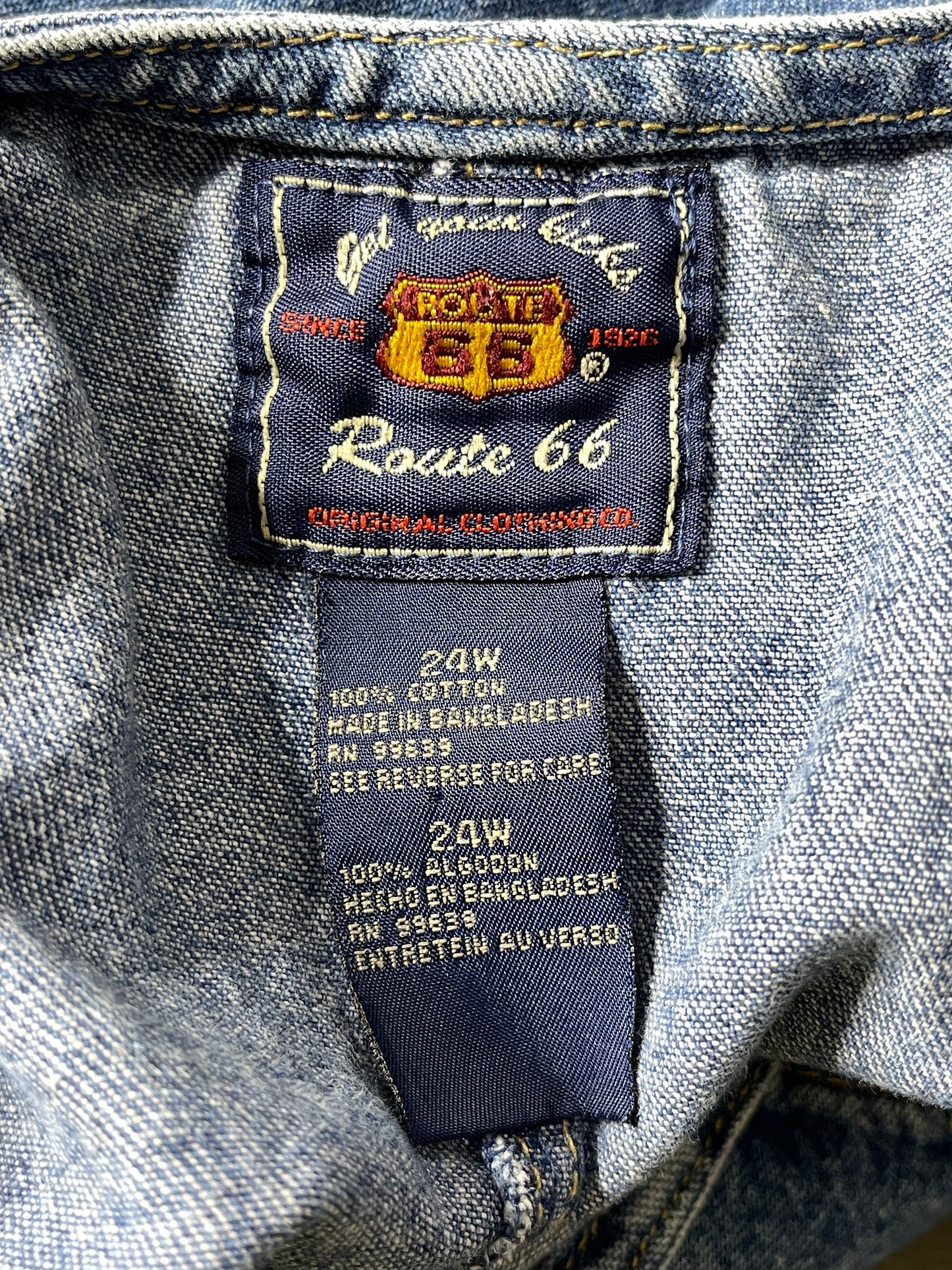 Vintage Plus Size Route 66 Rainbow Denim Overalls Sz 24W
