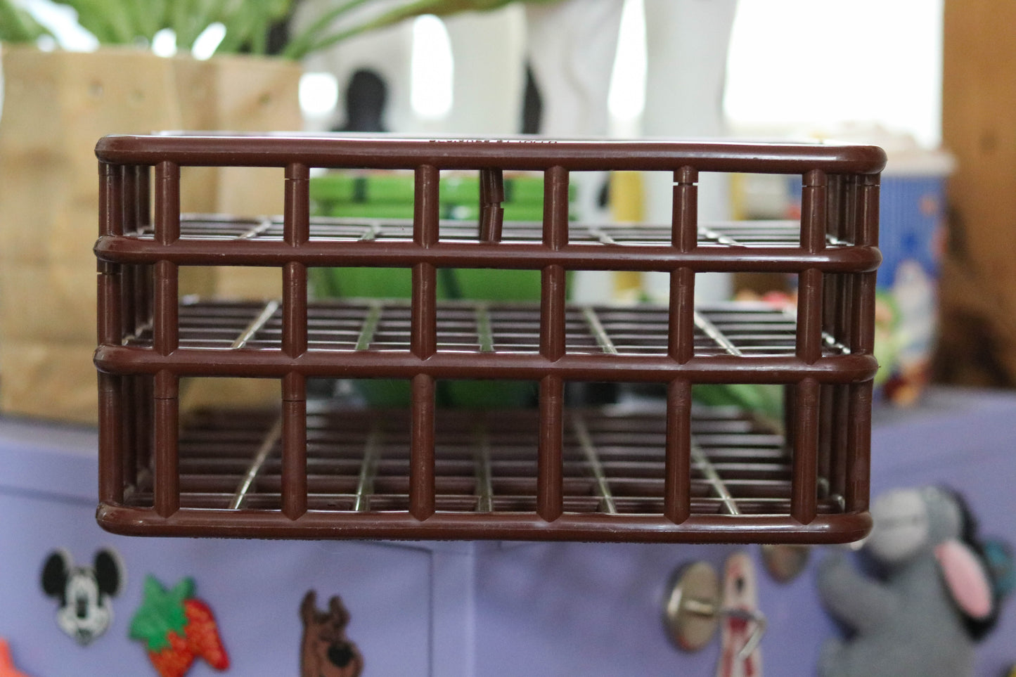 Vintage 80s Chocolate Brown Yaffa Plastic Wall Organizer