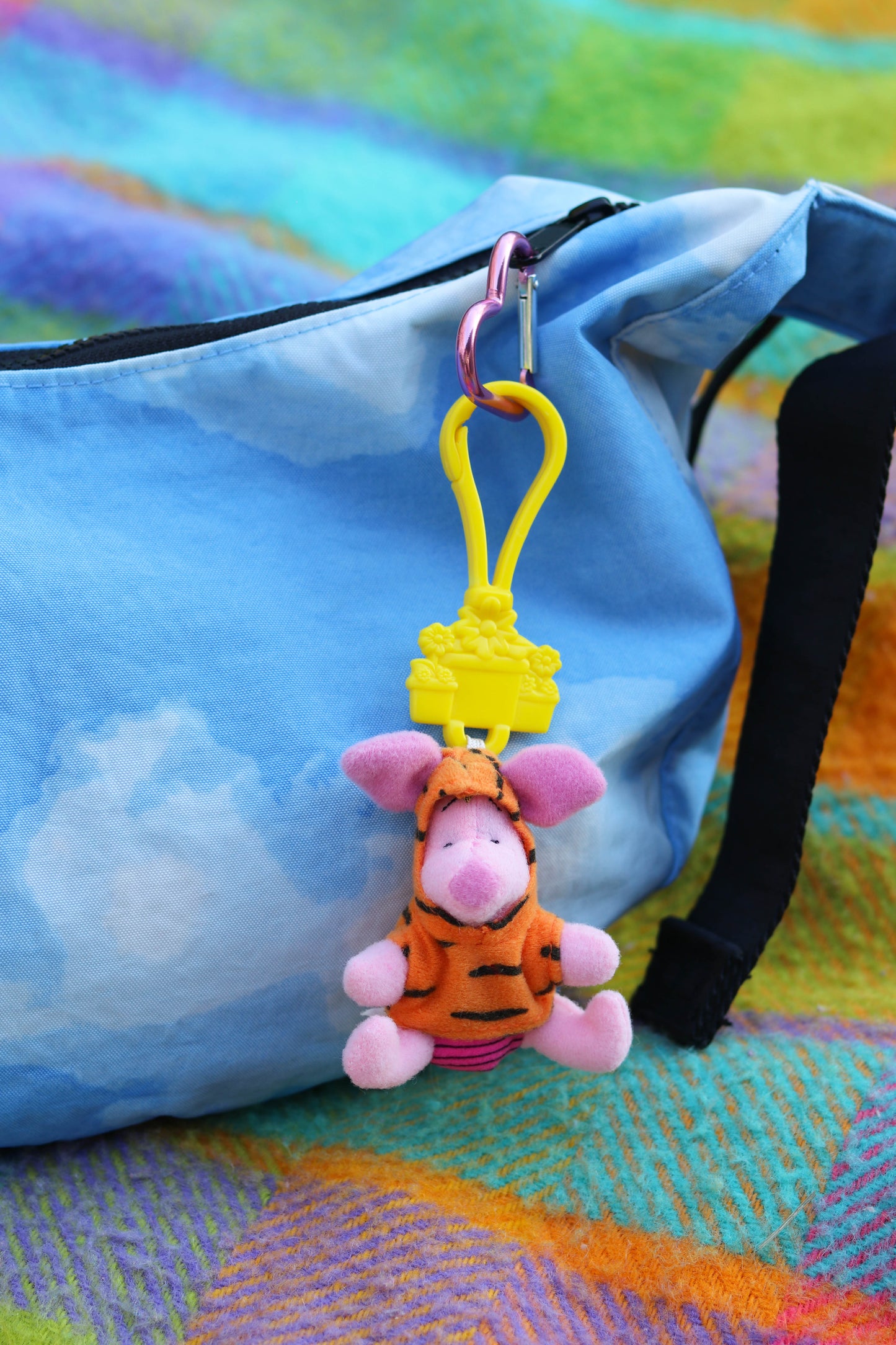 Vintage 2000s Piglet The Tigger Movie Plush Keychain
