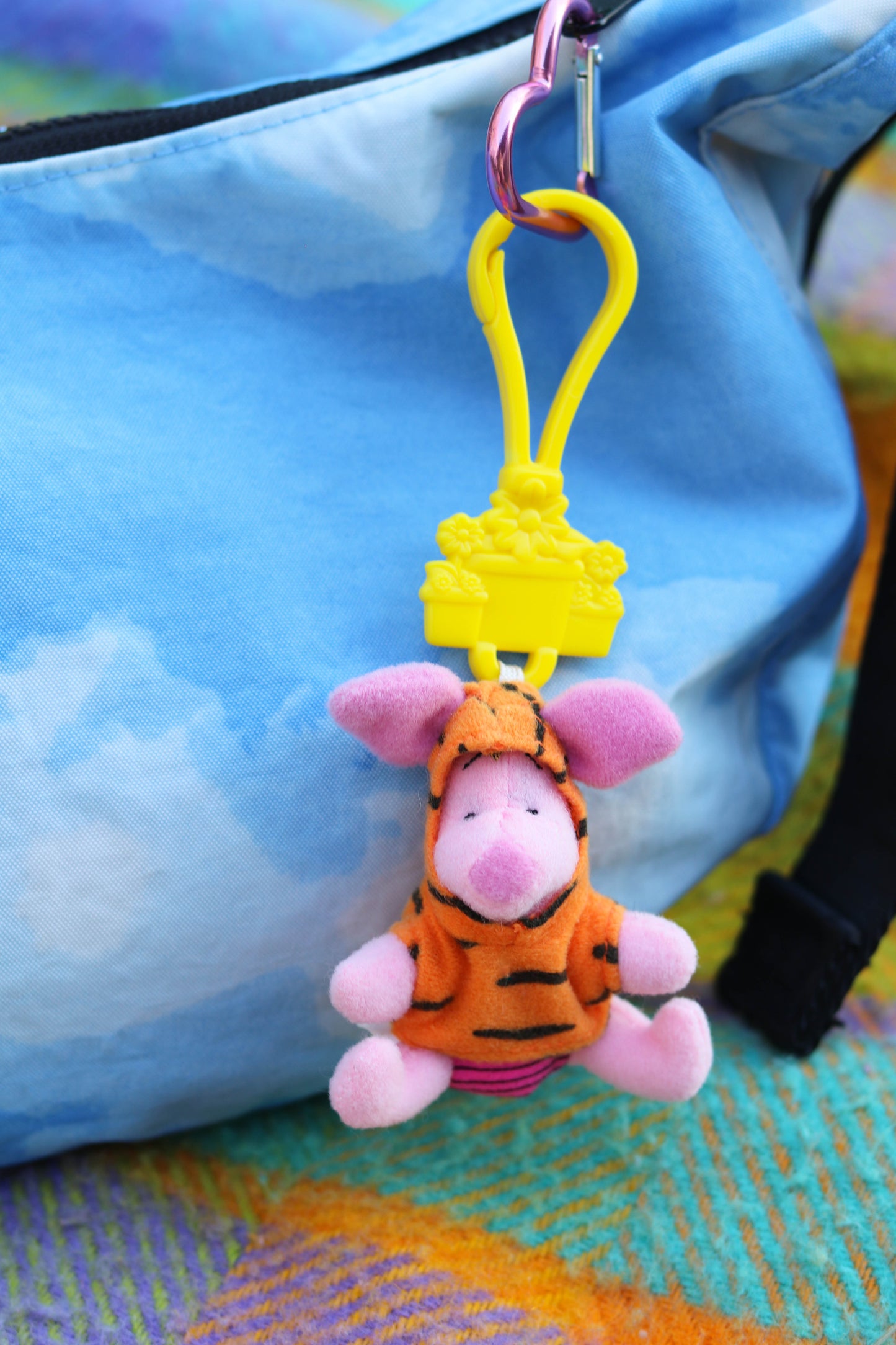Vintage 2000s Piglet The Tigger Movie Plush Keychain