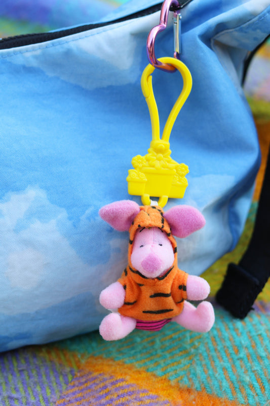 Vintage 2000s Piglet The Tigger Movie Plush Keychain