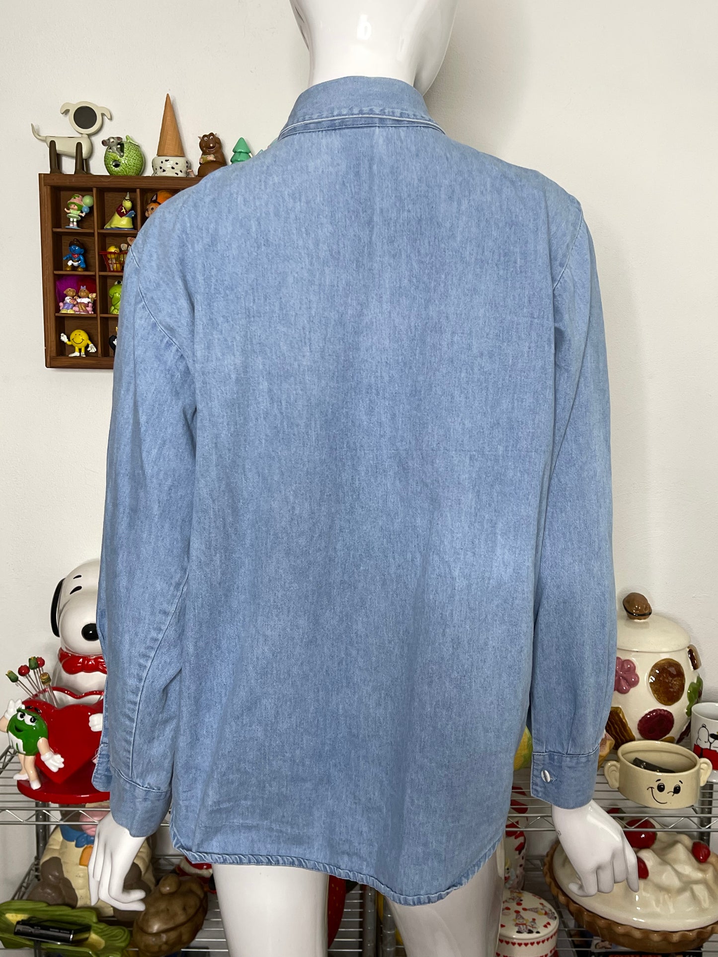 90s Minnie Mouse Denim Button Down Sz L