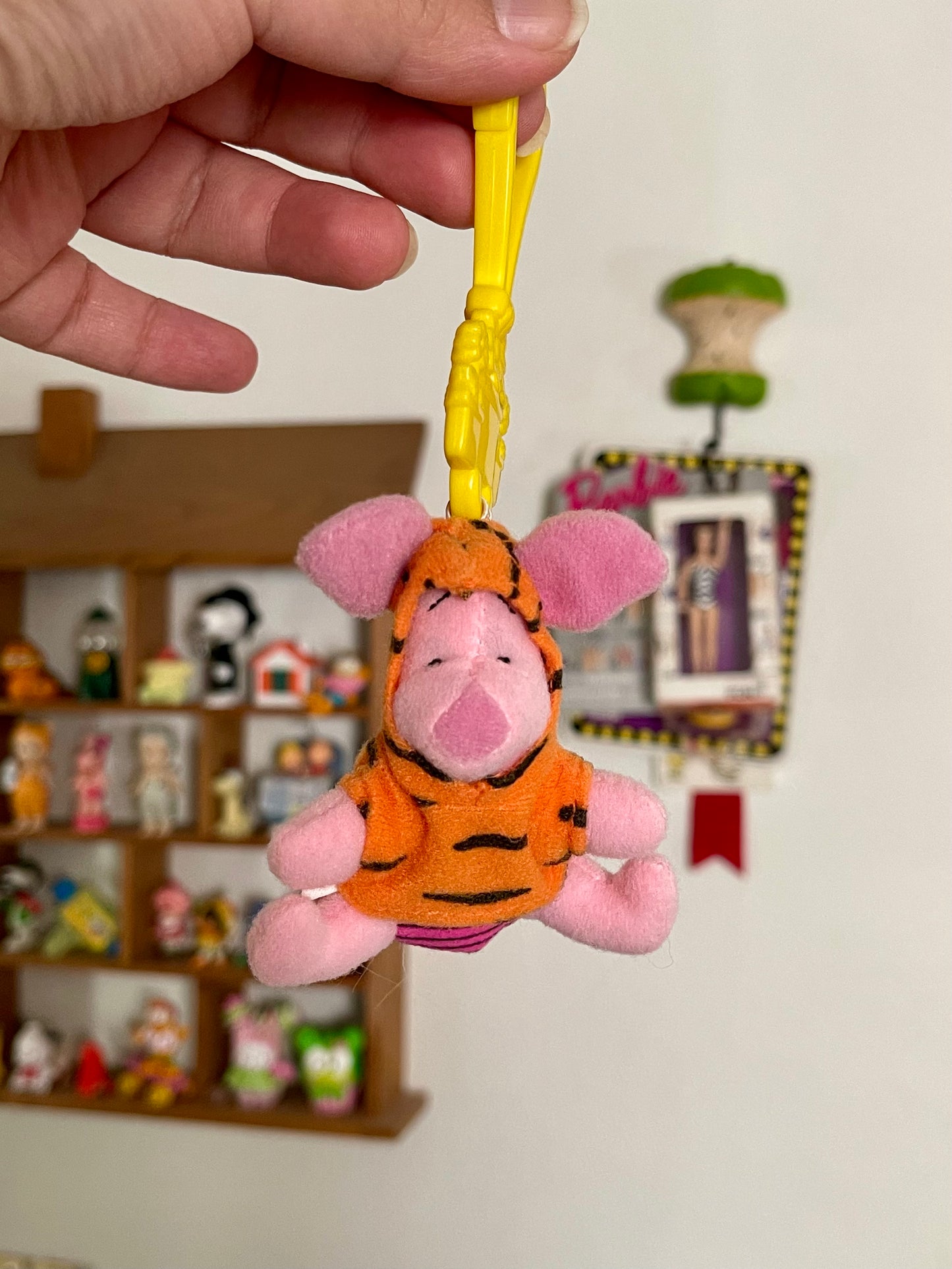 Vintage 2000s Piglet The Tigger Movie Plush Keychain