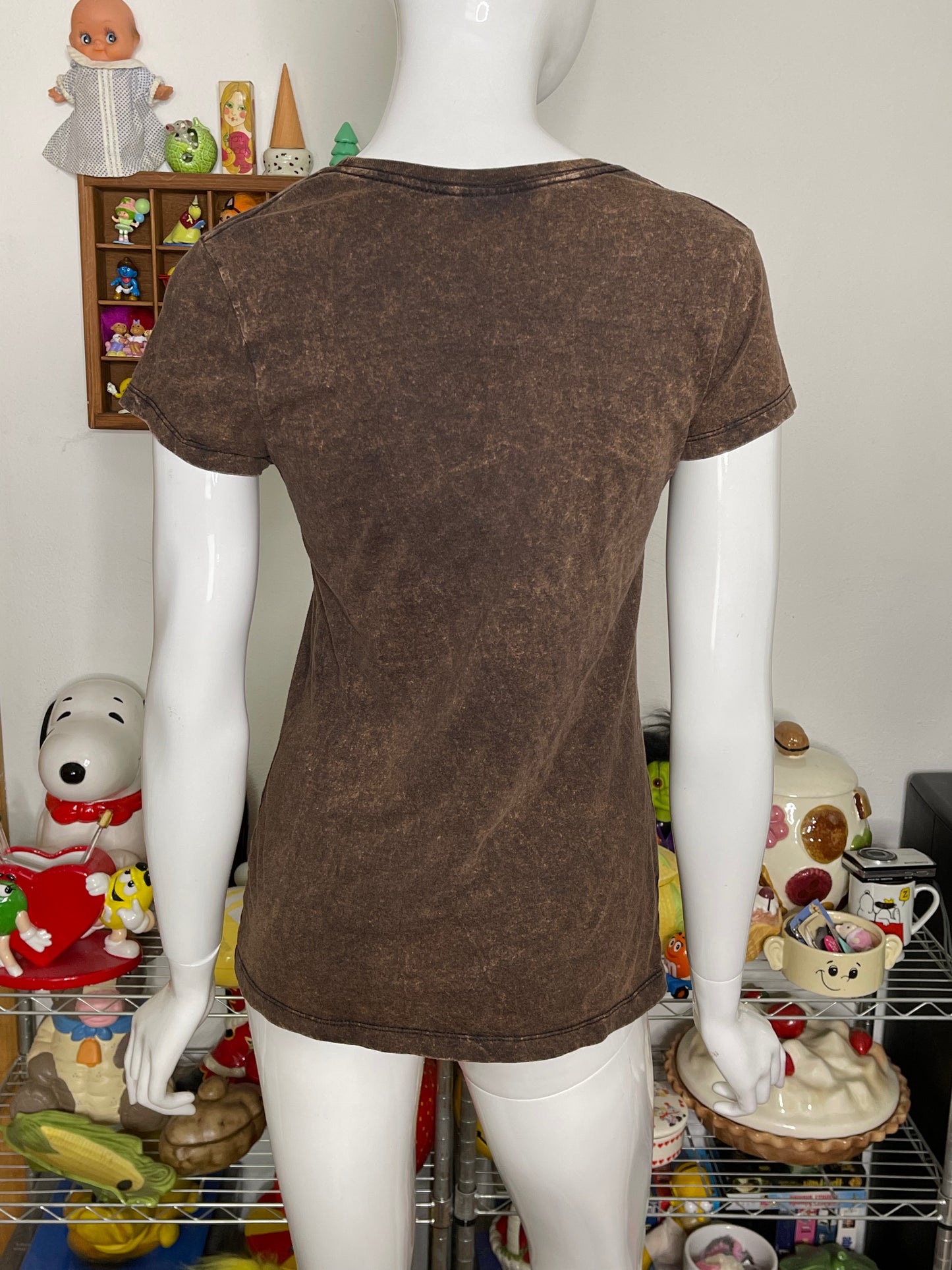 Grunge biker "Ride Forever" Acid Wash Skull Graphic Tee Sz S