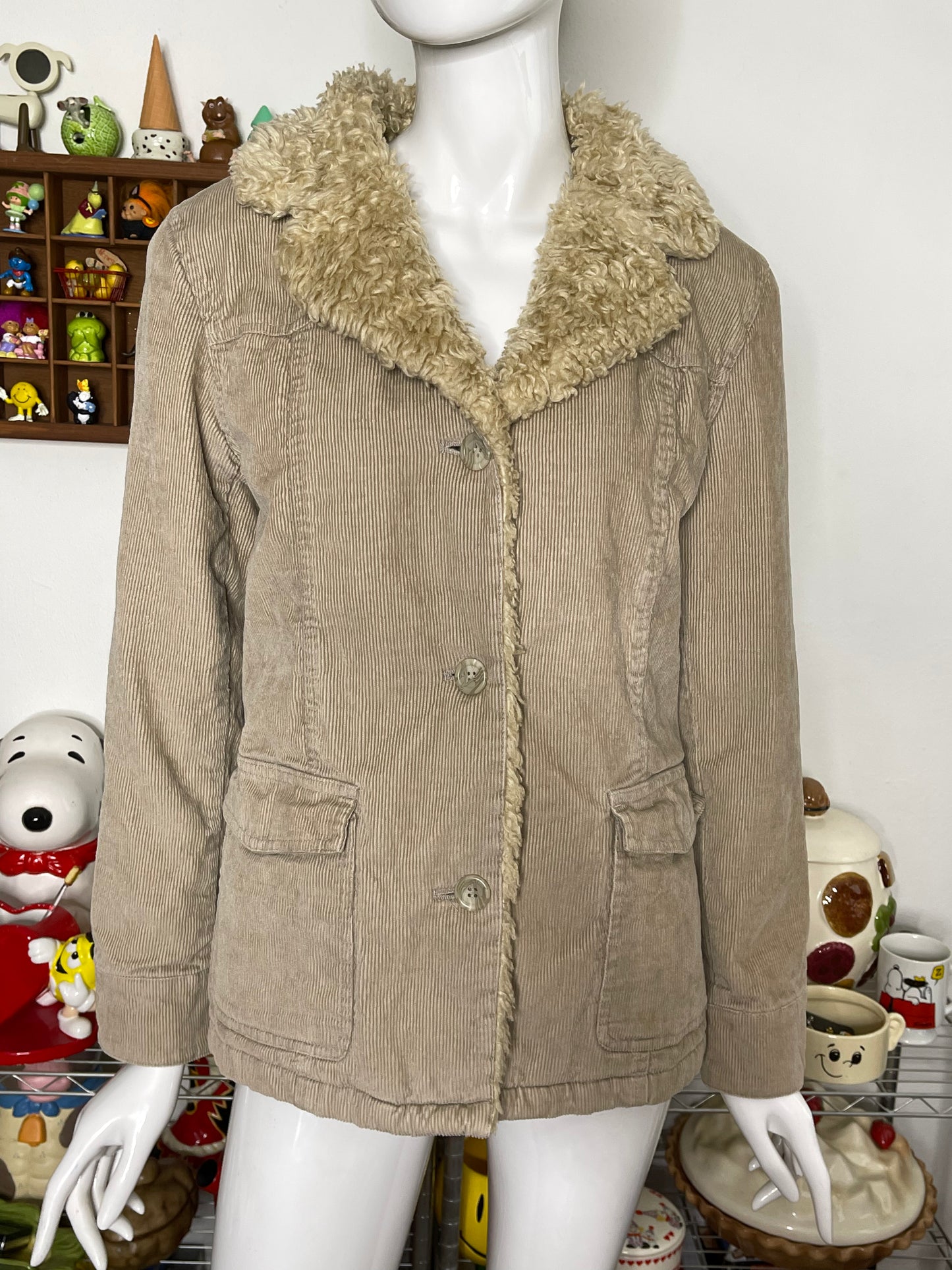 2000s Sherpa Corduroy Jacket Sz L