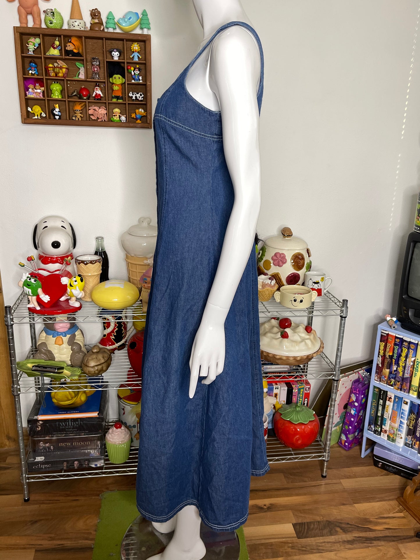 Vintage Denim Button Down Maxi Dress Sz 7