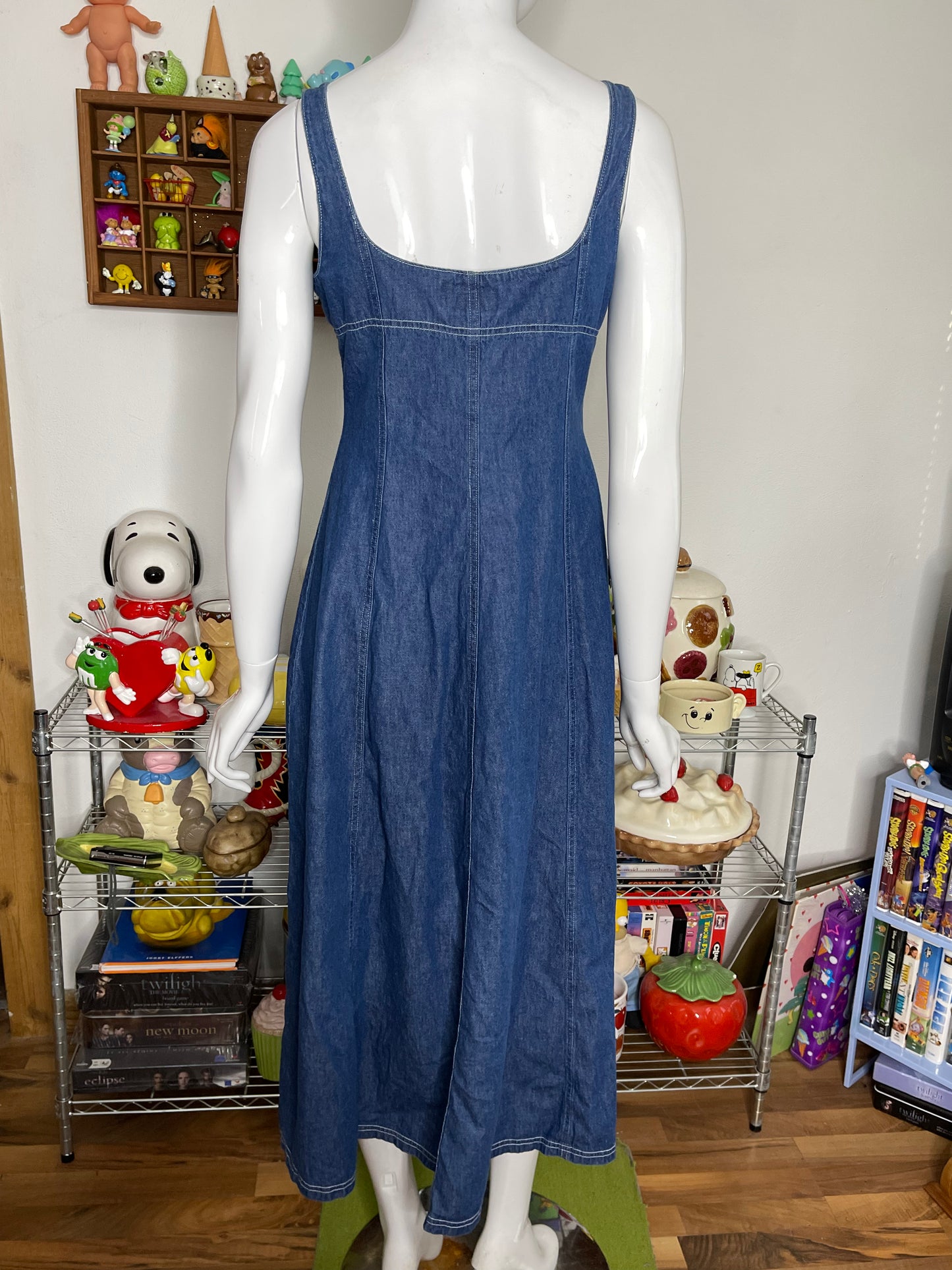 Vintage Denim Button Down Maxi Dress Sz 7