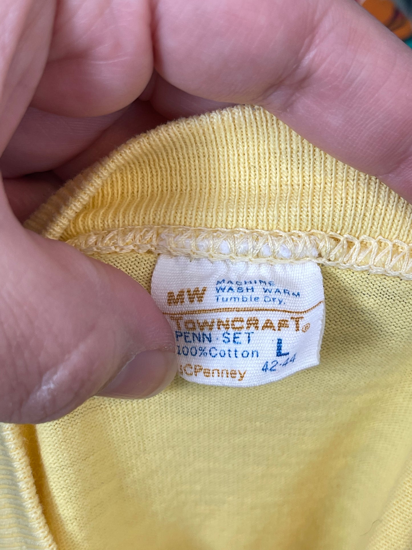 Vintage 70s Yellow Single Stitch Tee Sz M/L