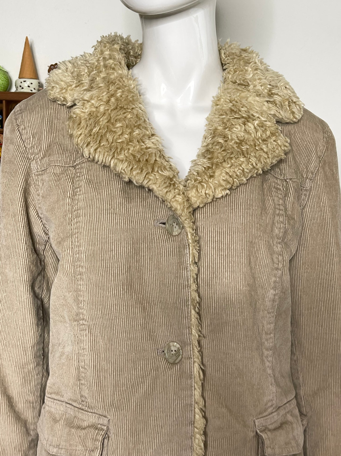 2000s Sherpa Corduroy Jacket Sz L