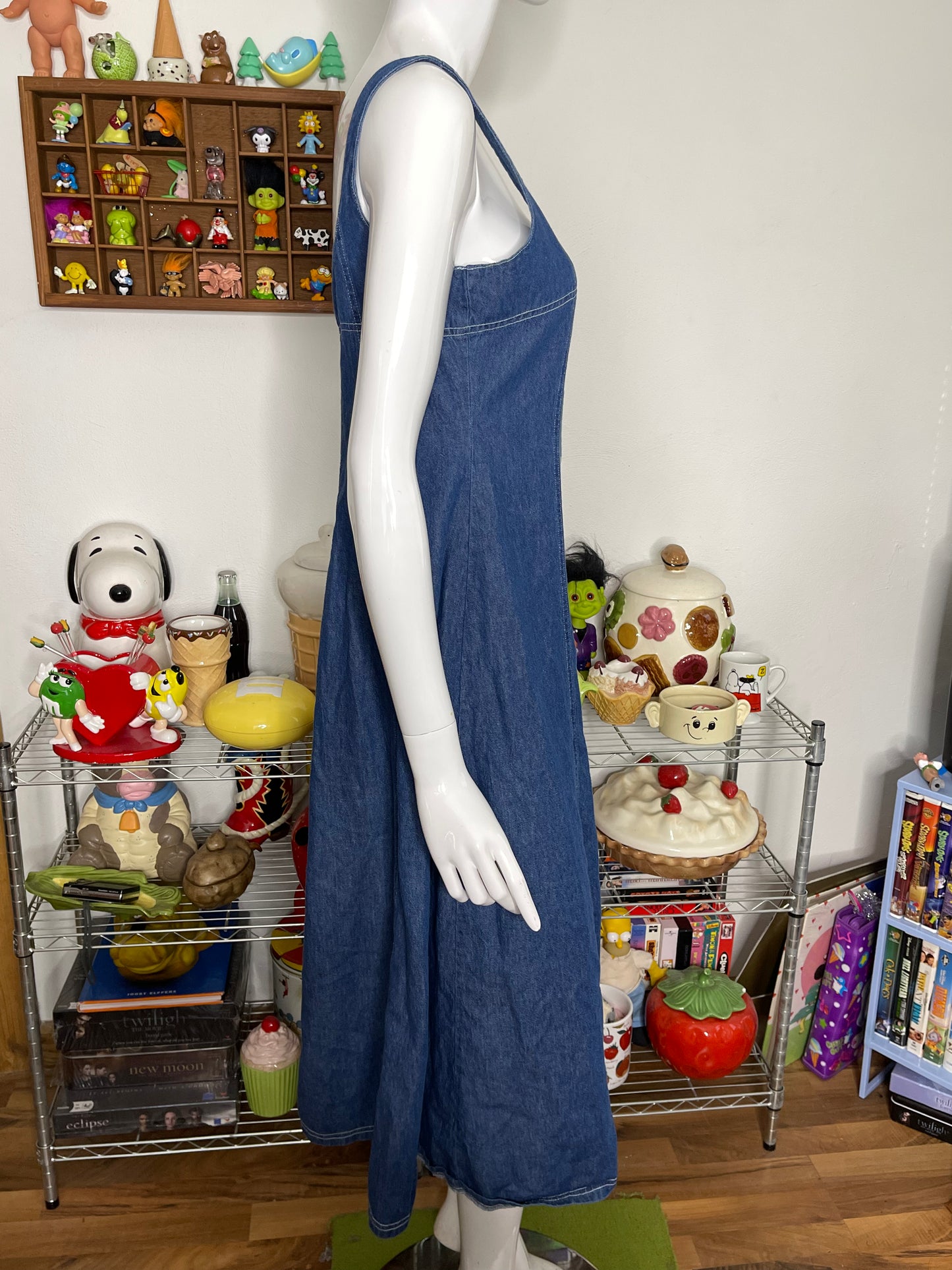 Vintage Denim Button Down Maxi Dress Sz 7