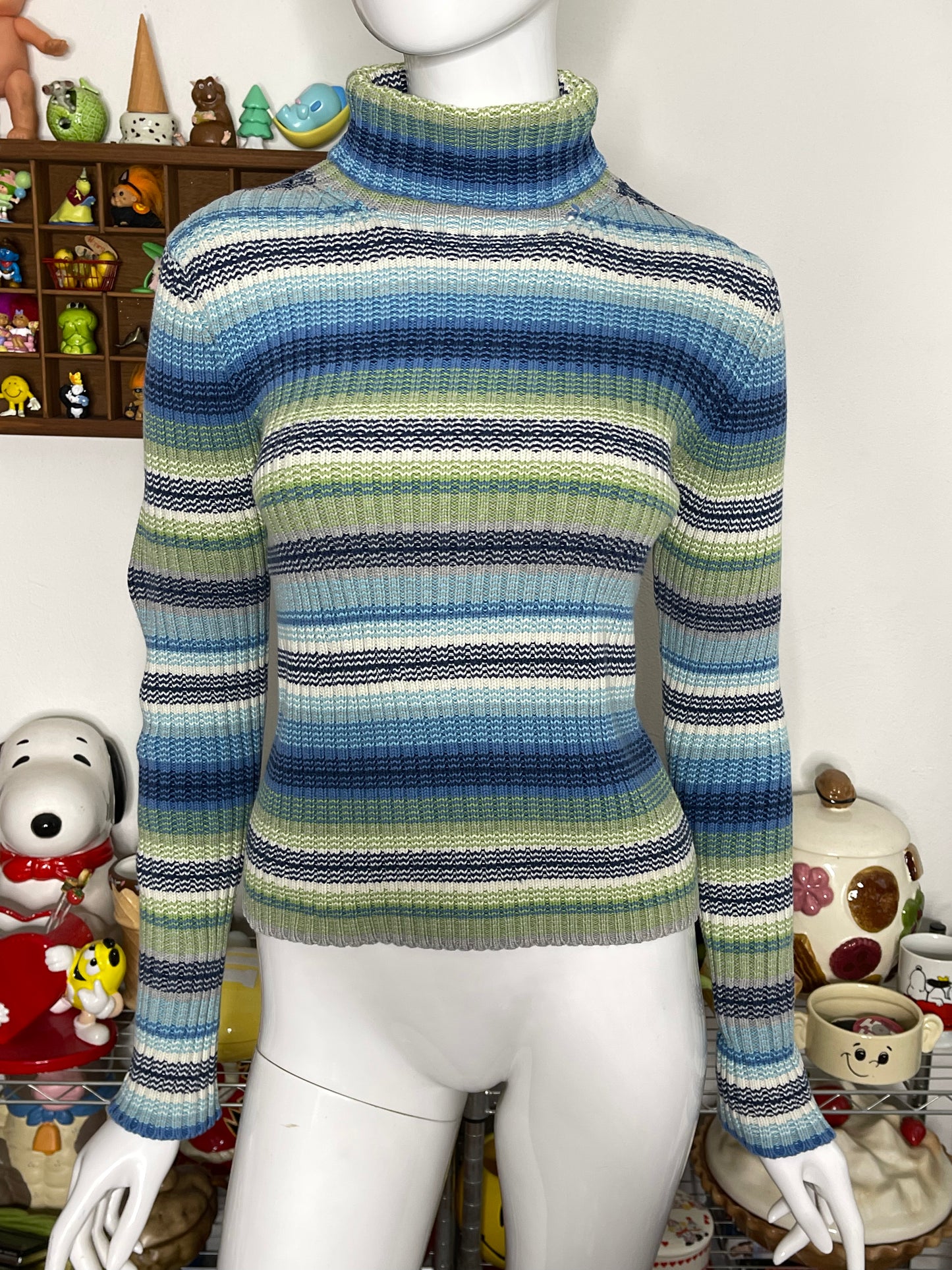Vintage Gap Striped Thick Knit Turtleneck Sz S