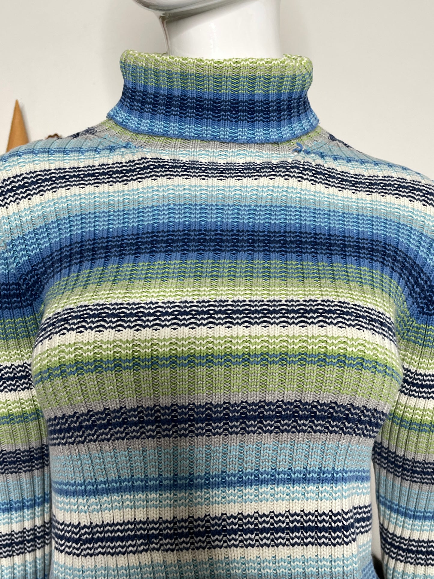 Vintage Gap Striped Thick Knit Turtleneck Sz S