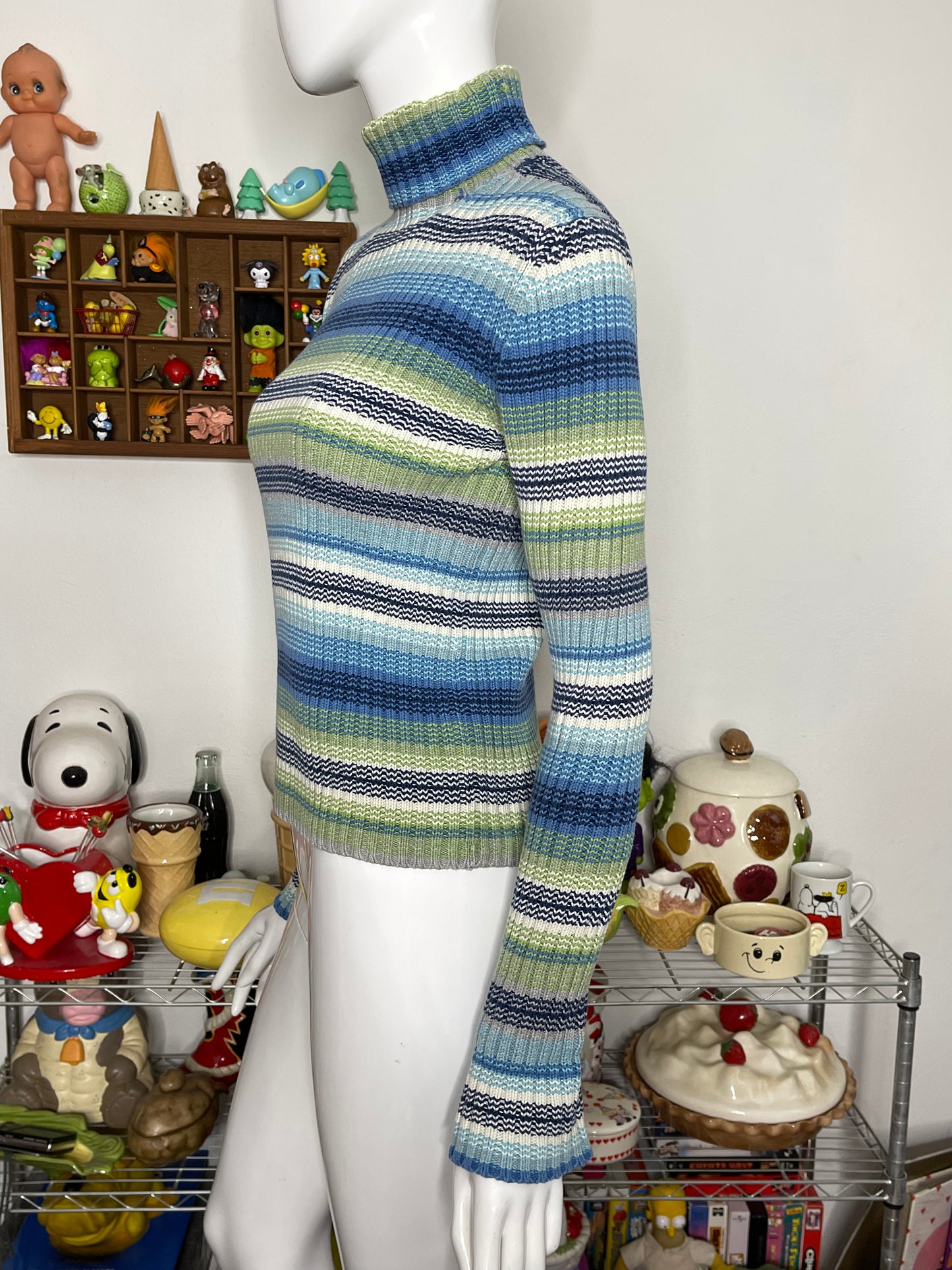 Vintage Gap Striped Thick Knit Turtleneck Sz S
