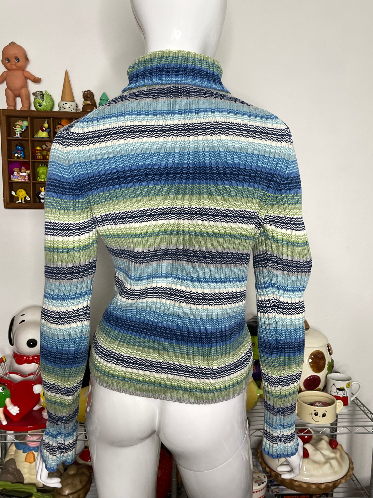 Vintage Gap Striped Thick Knit Turtleneck Sz S