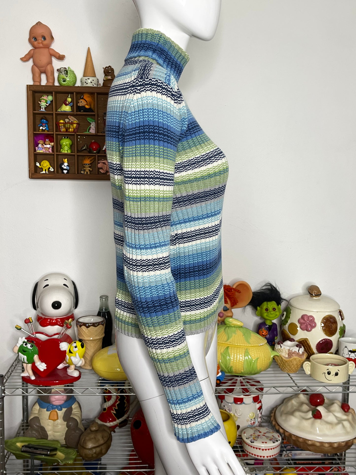 Vintage Gap Striped Thick Knit Turtleneck Sz S