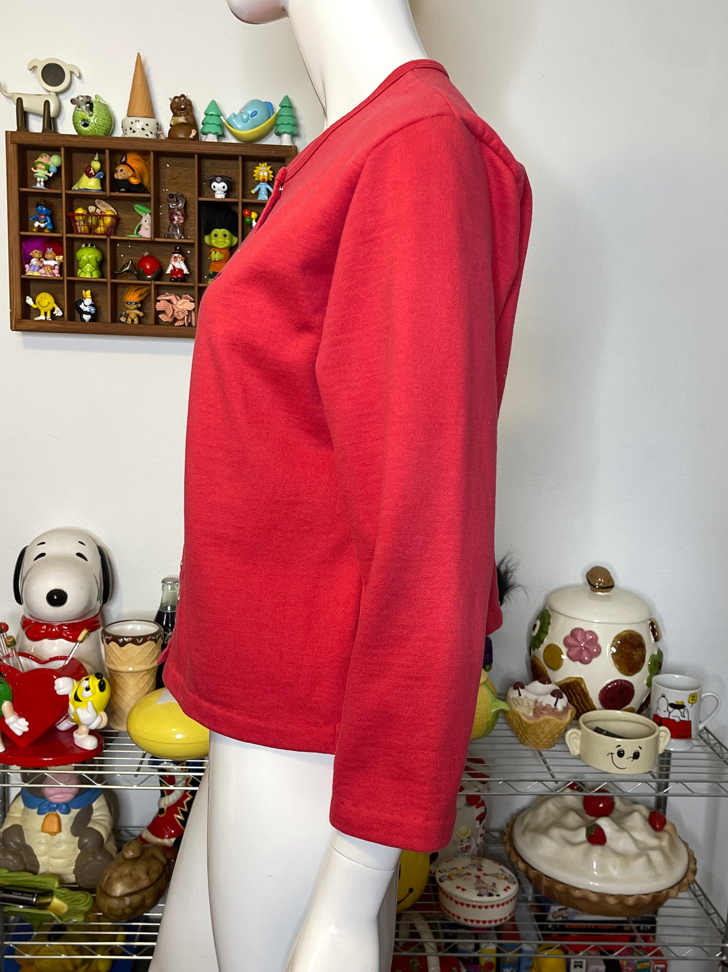 Vintage 90s Faded Red Guess Cardigan Top Sz L