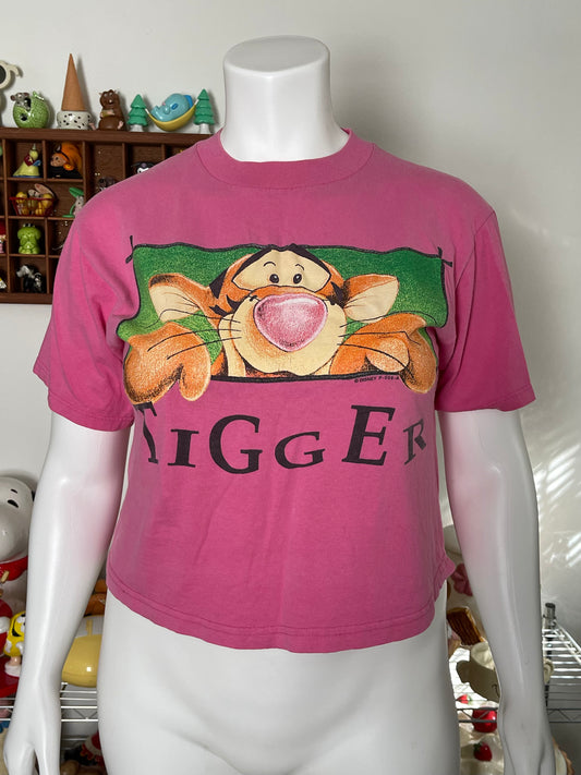 90's Pink Tigger boxy tee sz L