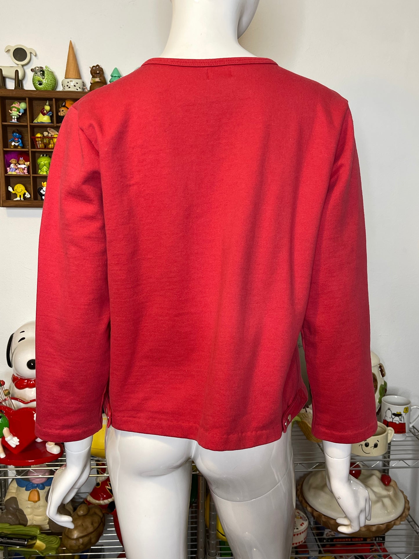 Vintage 90s Faded Red Guess Cardigan Top Sz L