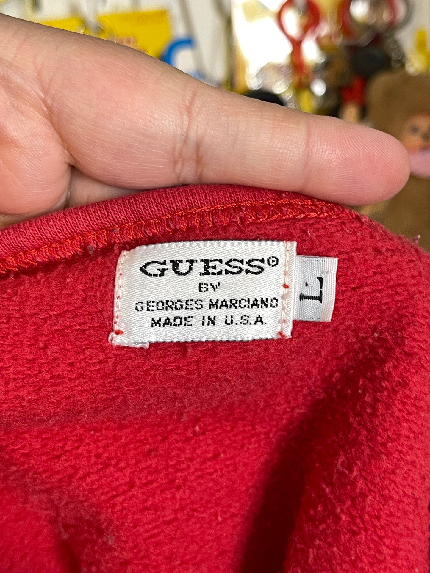 Vintage 90s Faded Red Guess Cardigan Top Sz L