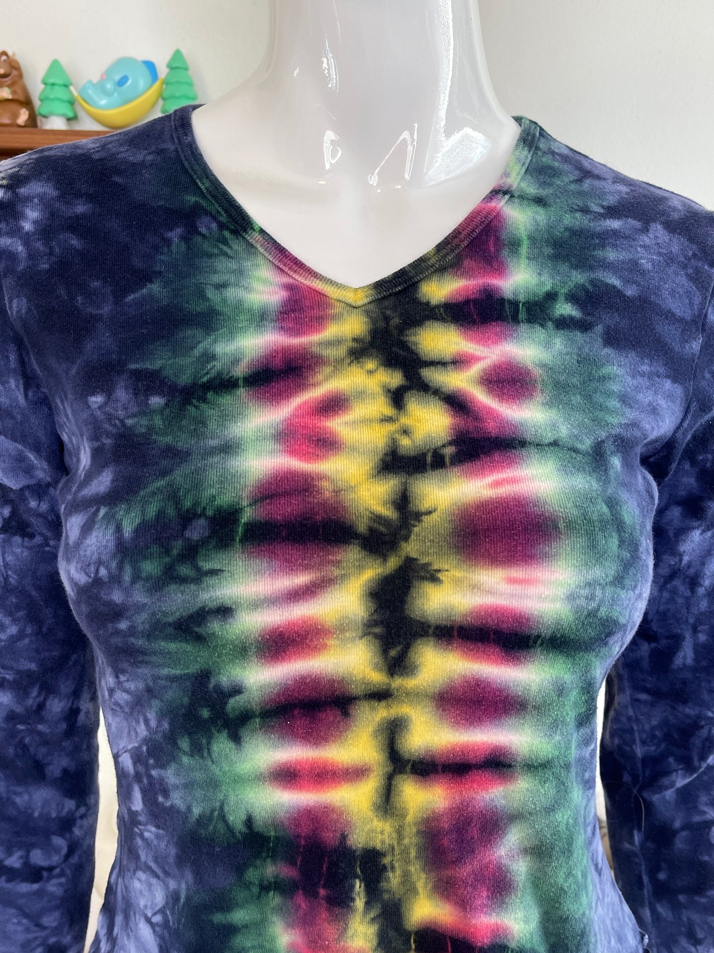 Vintage Colorful Tie-dye Cropped Long Sleeve Sz S/M