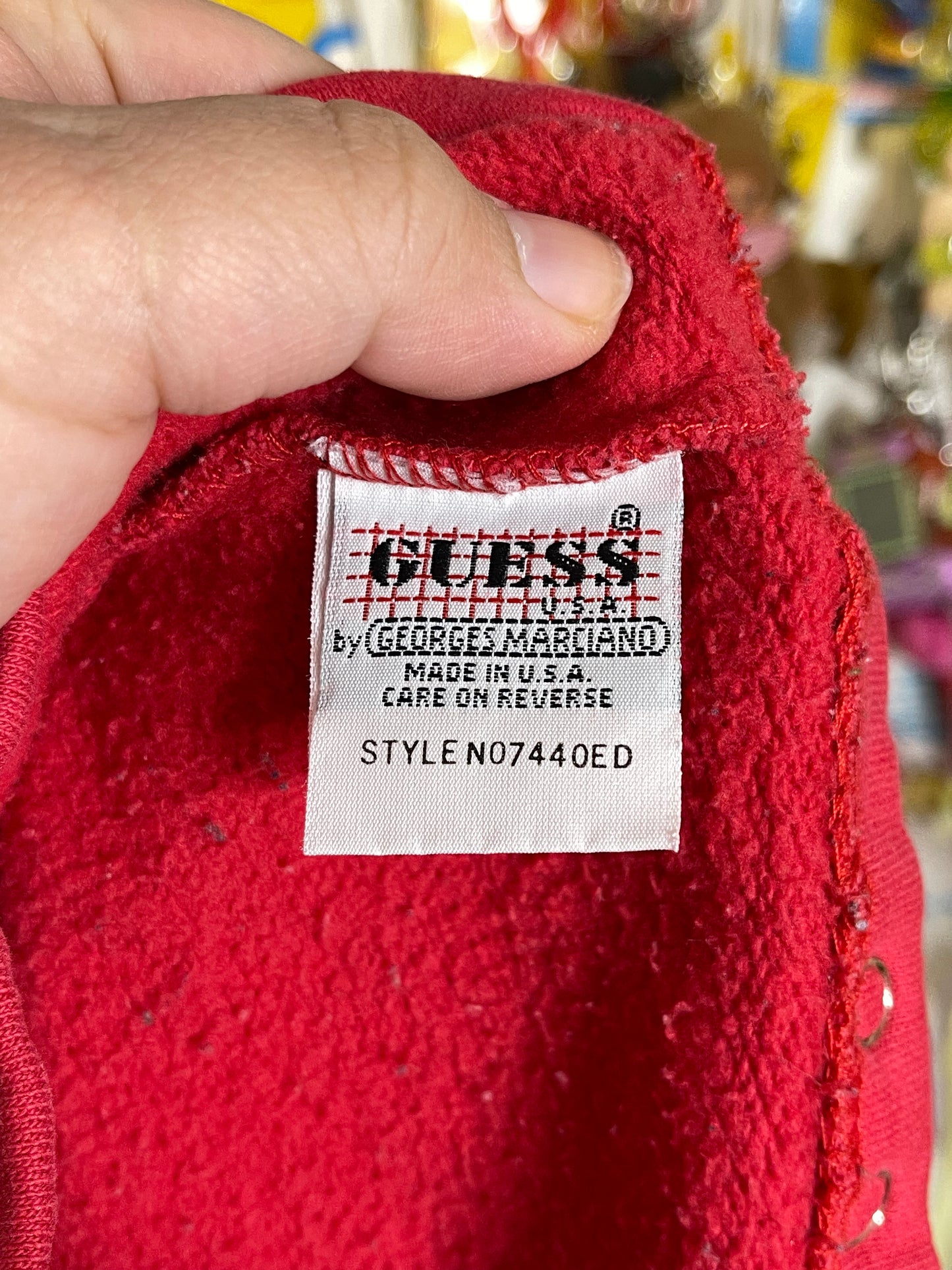 Vintage 90s Faded Red Guess Cardigan Top Sz L