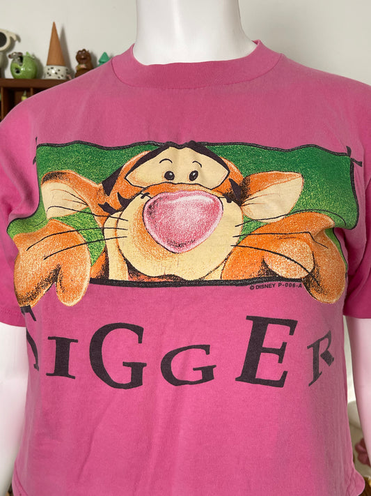 90's Pink Tigger boxy tee sz L