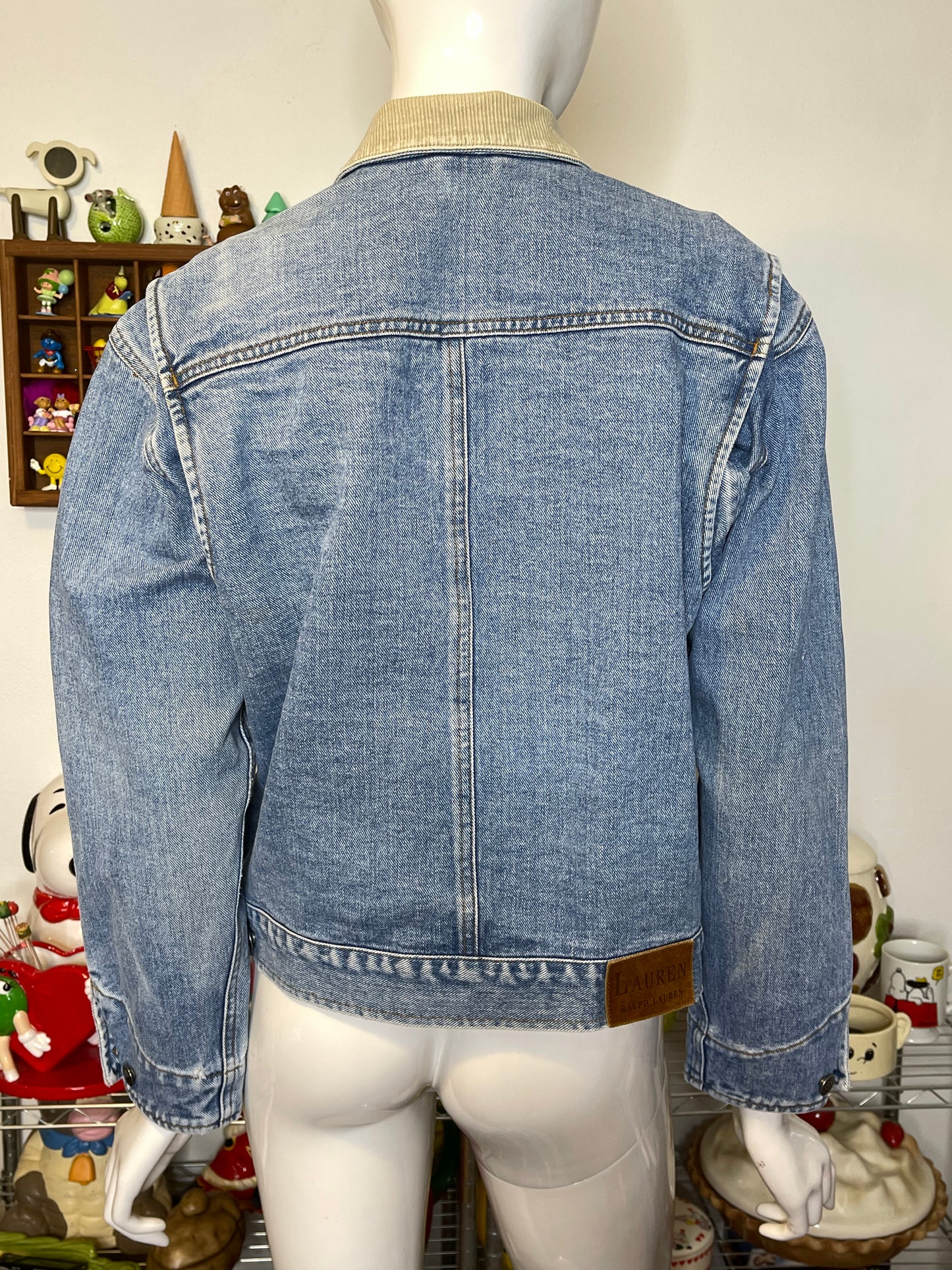 90s Ralph Lauren denim & corduroy collar jacket sz S/P