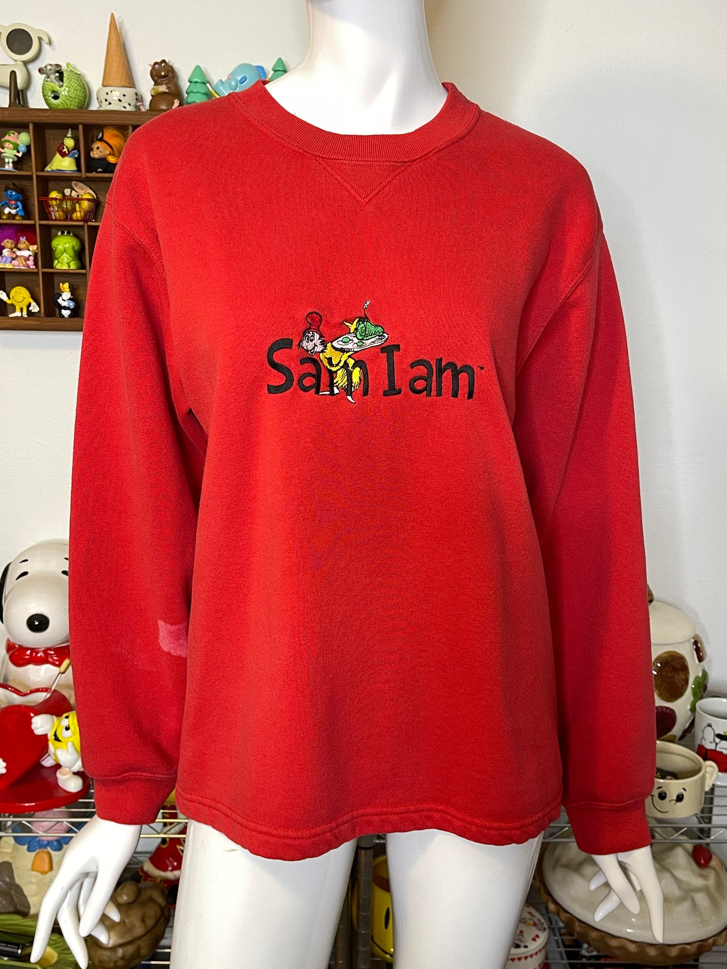 Vintage "Sam I am" Embroidered Crewneck Sweater Sz L