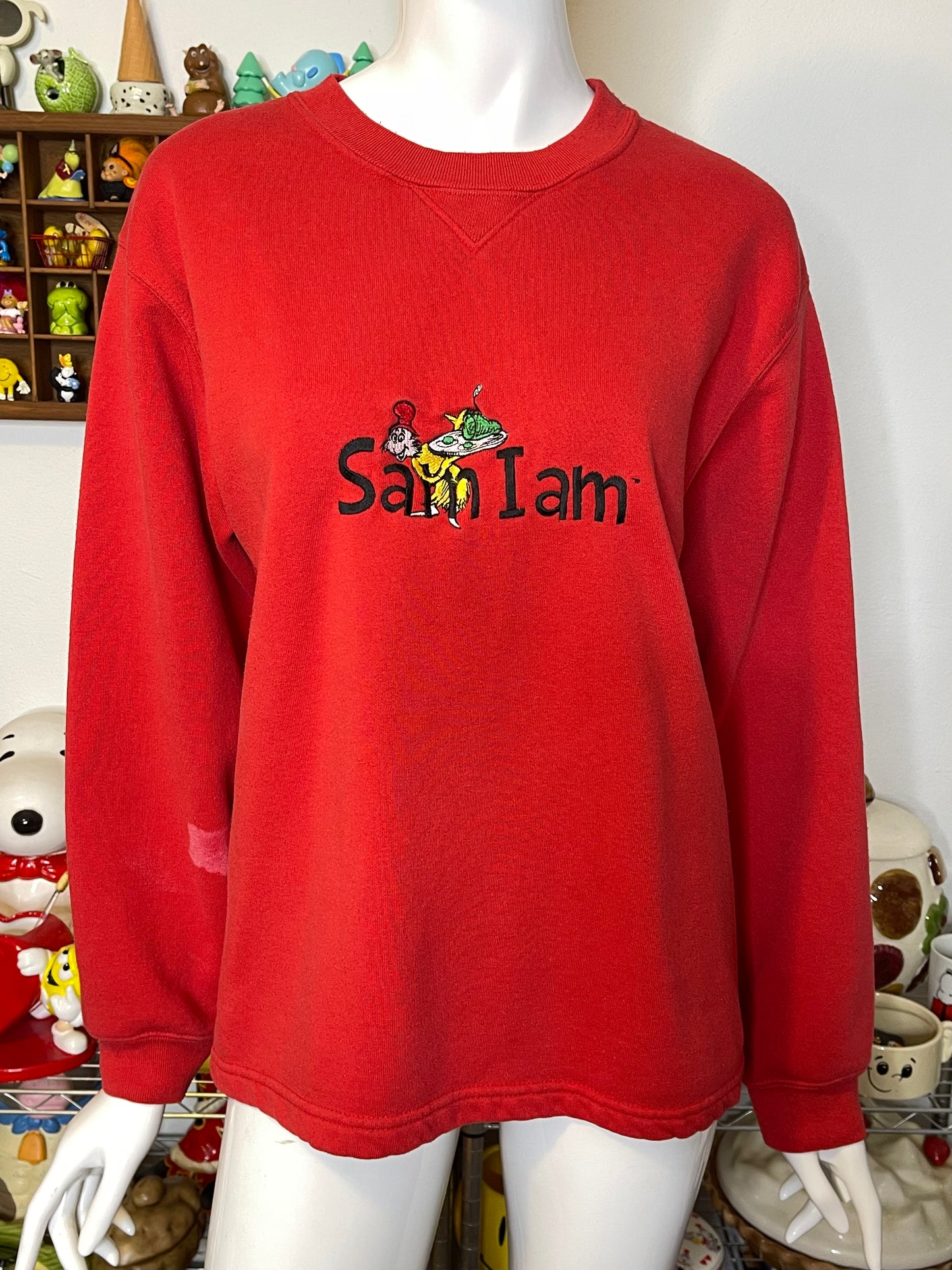 Vintage "Sam I am" Embroidered Crewneck Sweater Sz L