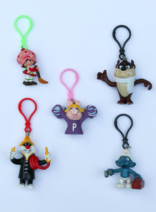 Vintage Upcycled Cartoon Toy Keychains #2