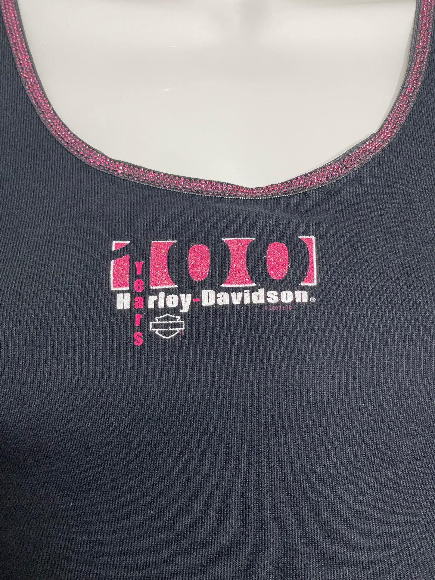 2000s 100 Years Harley Davidson Cropped Tank Top Sz S