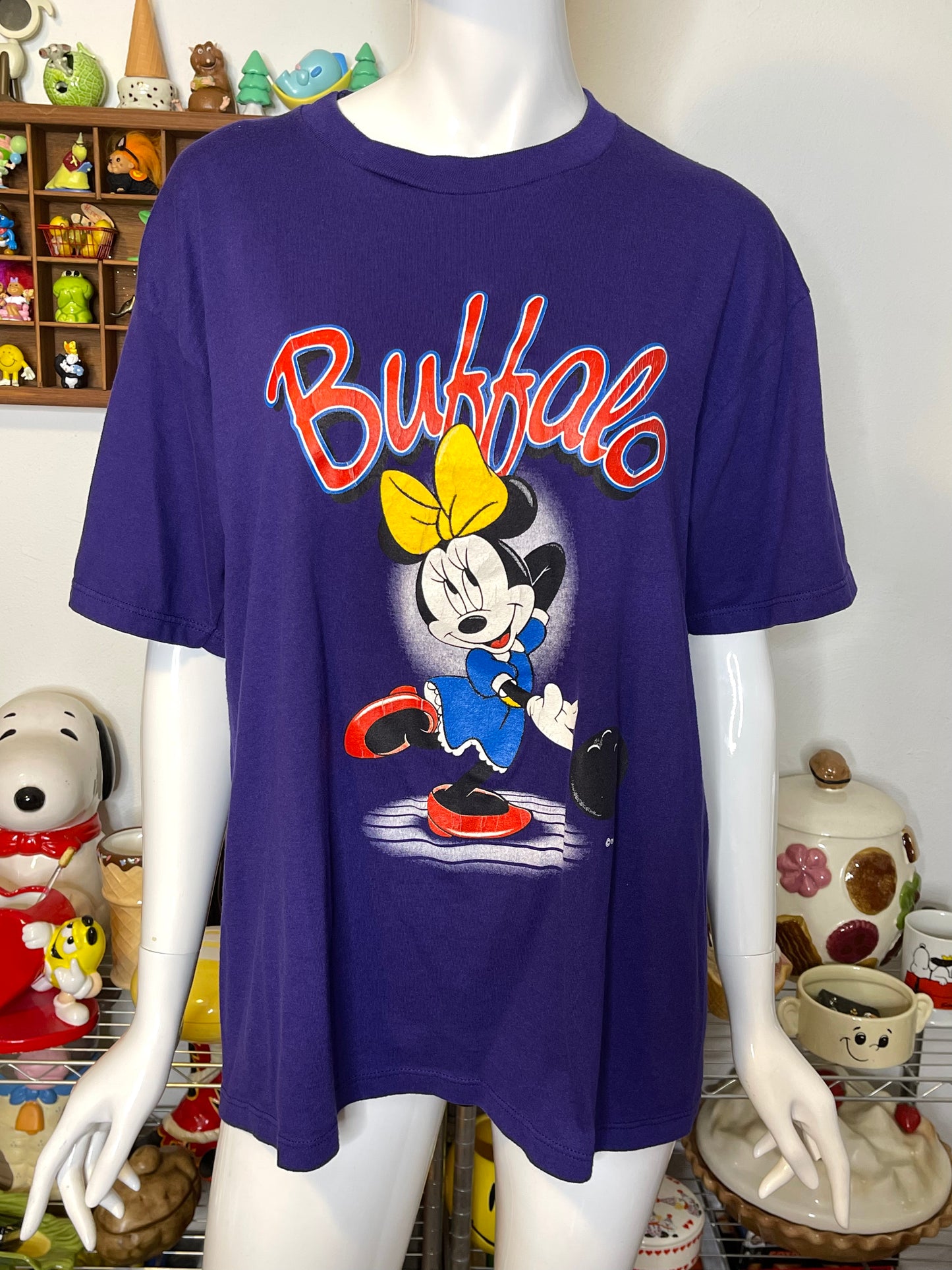 Vintage 90s Minnie Mouse Buffalo Graphic Tee Sz L