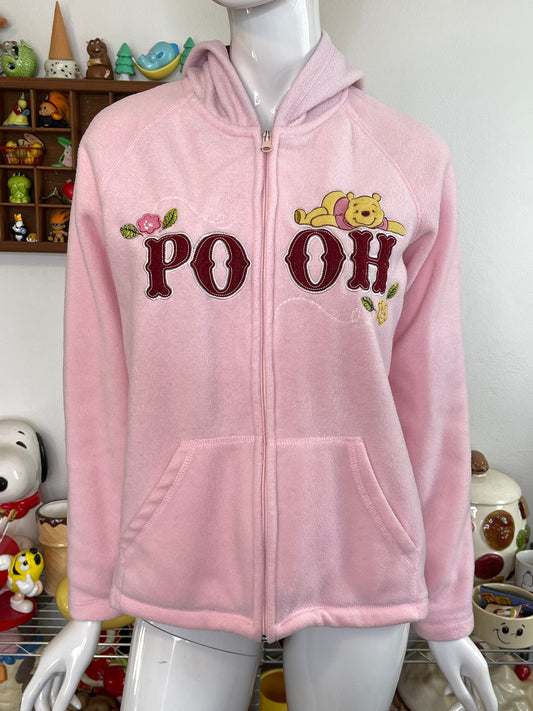 2000s Pink Winnie The Pooh Fleece Hoodie Sz M