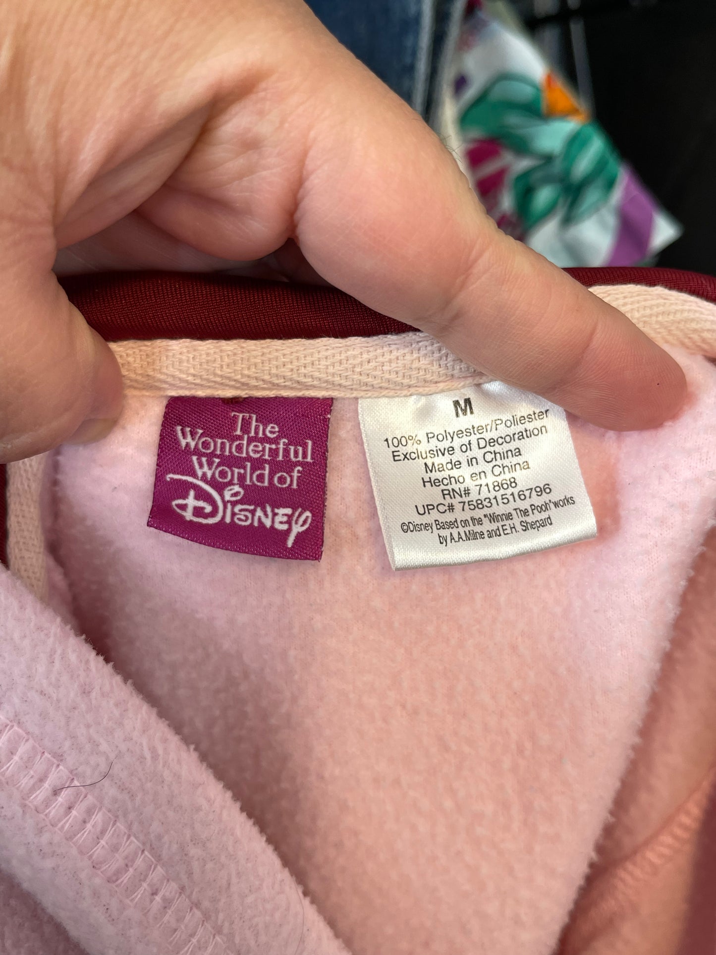 2000s Pink Winnie The Pooh Fleece Hoodie Sz M