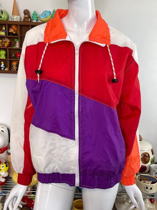 Vintage Colorblock Colorful Retro Windbreaker Jacket Sz M/P